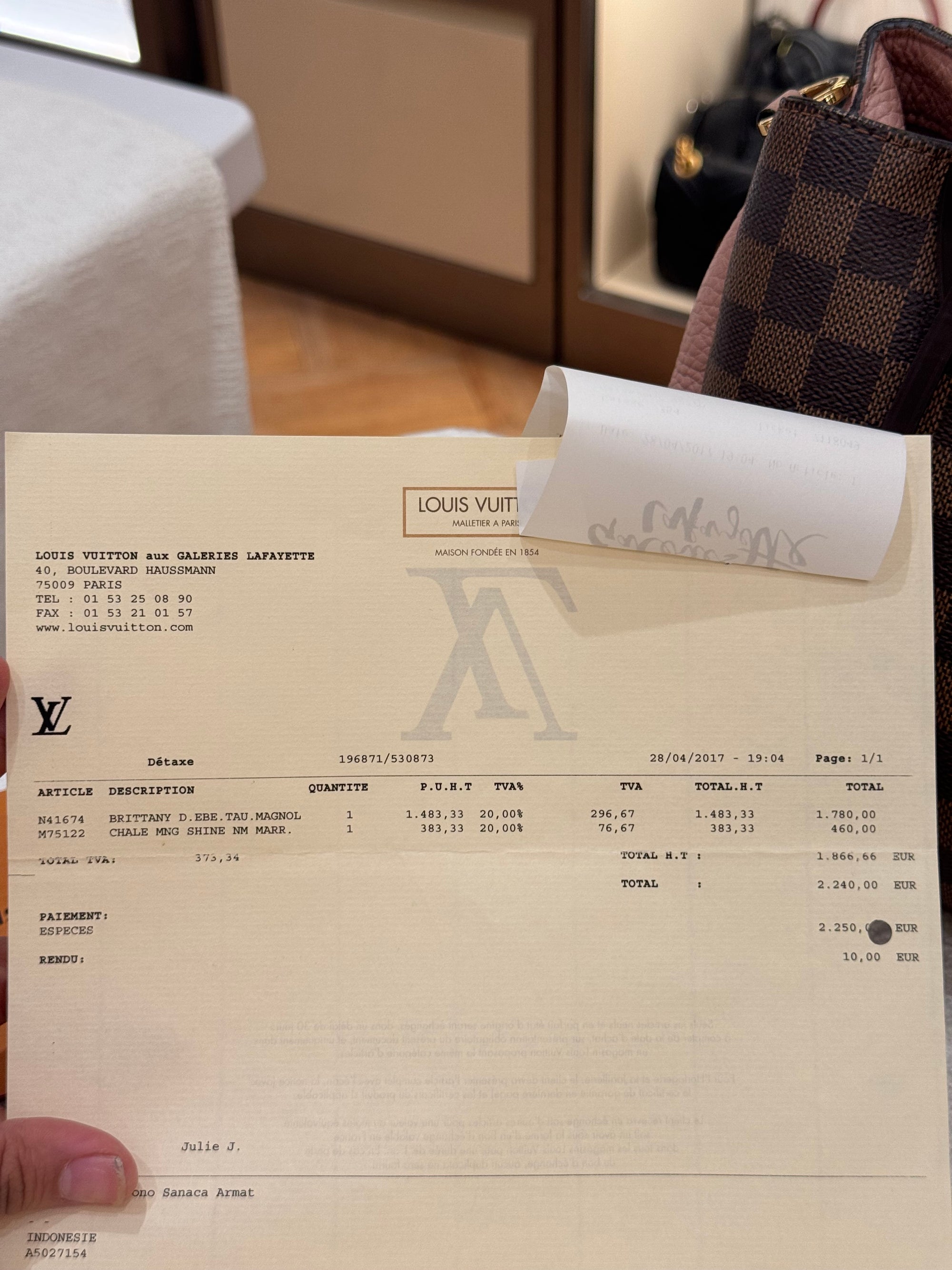 Louis Vuitton Britanny Damier Magnolia
