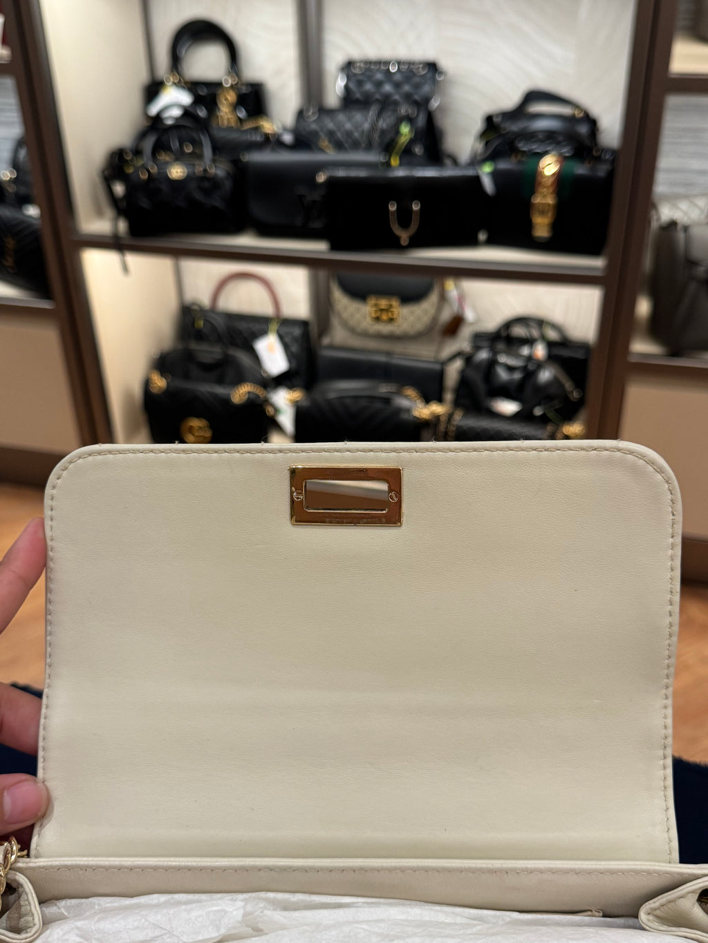 Chanel Mademoiselle Chocolate Bar Accordion Ivory