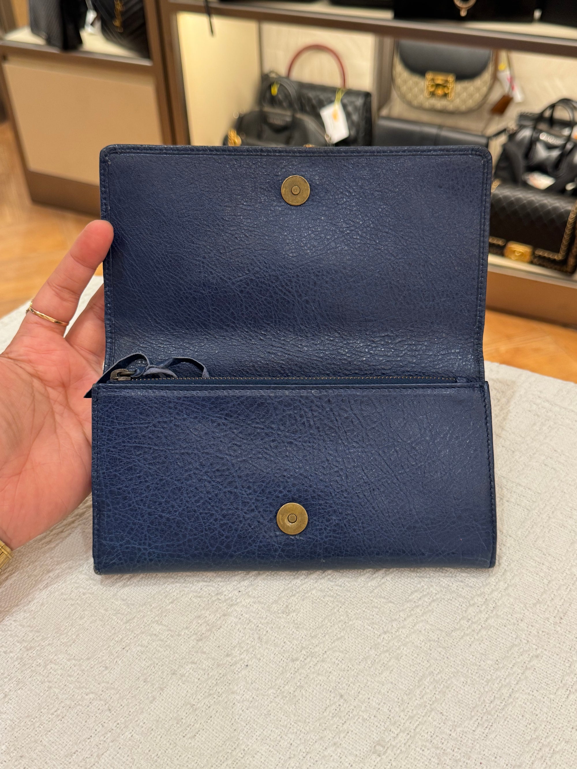 Balenciaga Classic Wallet Navy