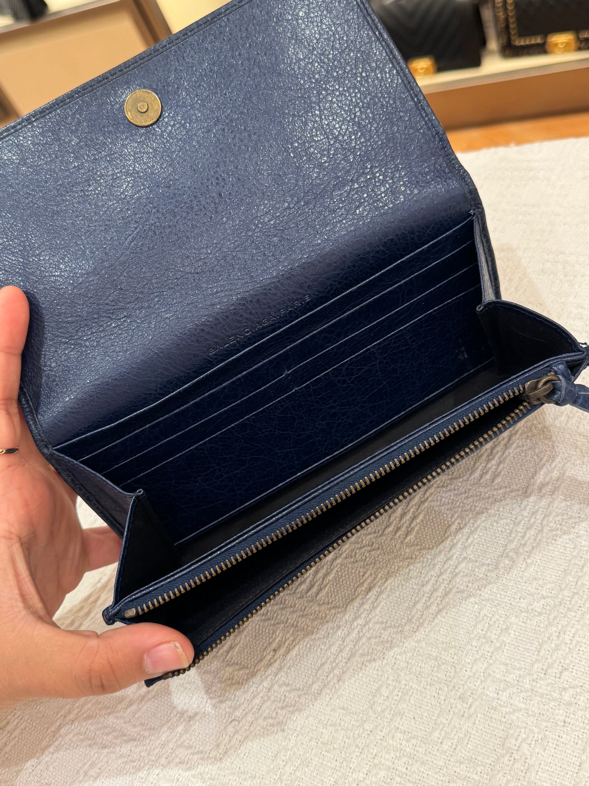 Balenciaga Classic Wallet Navy