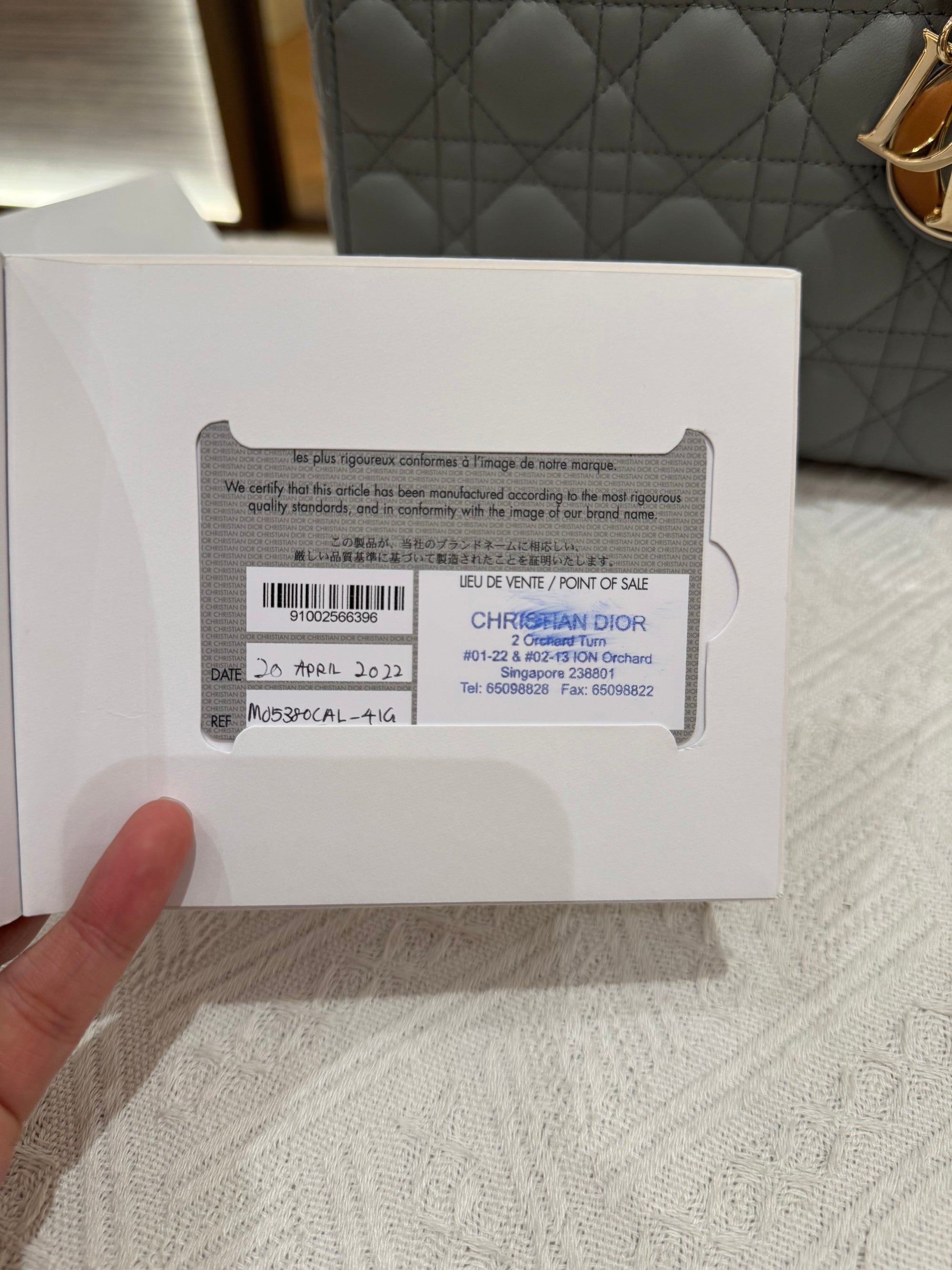 Lady Dior Small Grey Strap Pin
