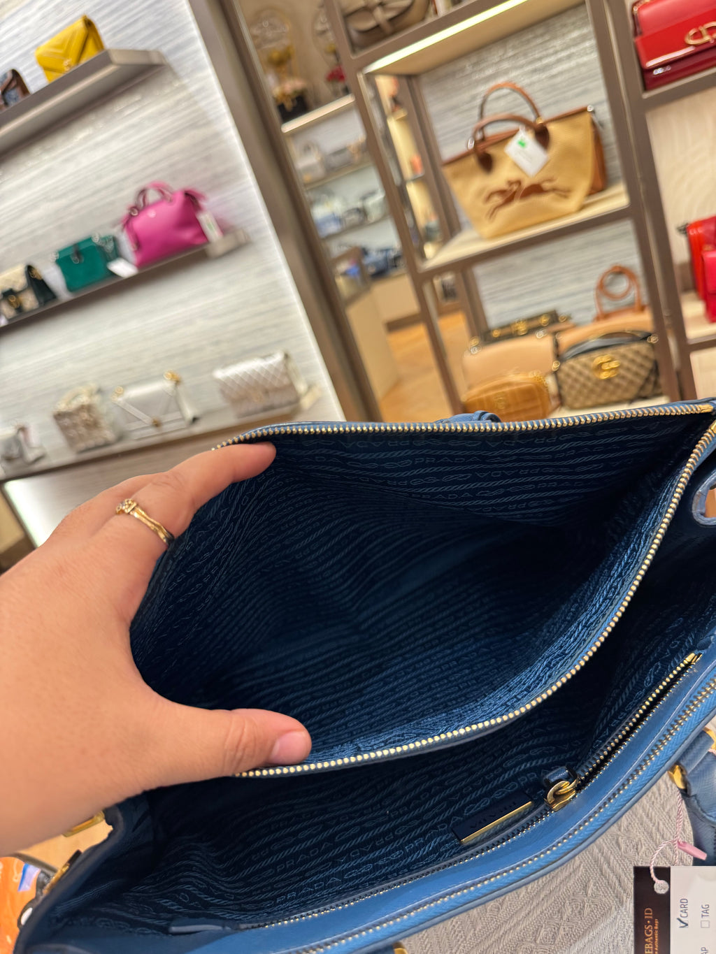 Prada Galierra Double Zip Blue