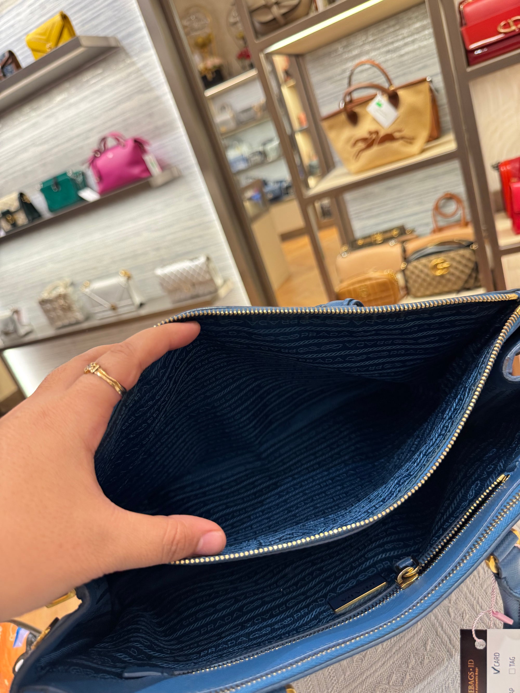 Prada Galierra Double Zip Blue