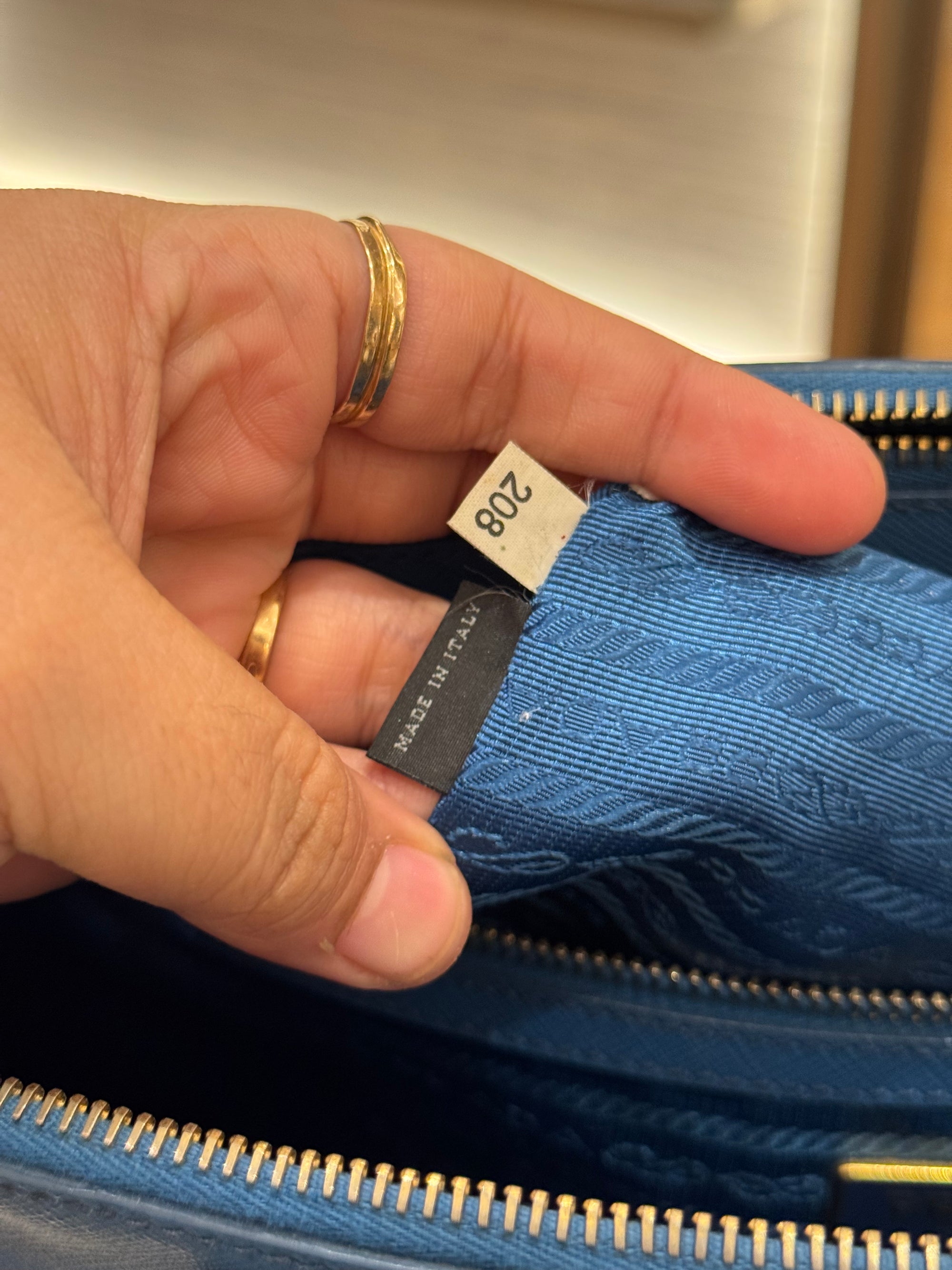Prada Galierra Double Zip Blue