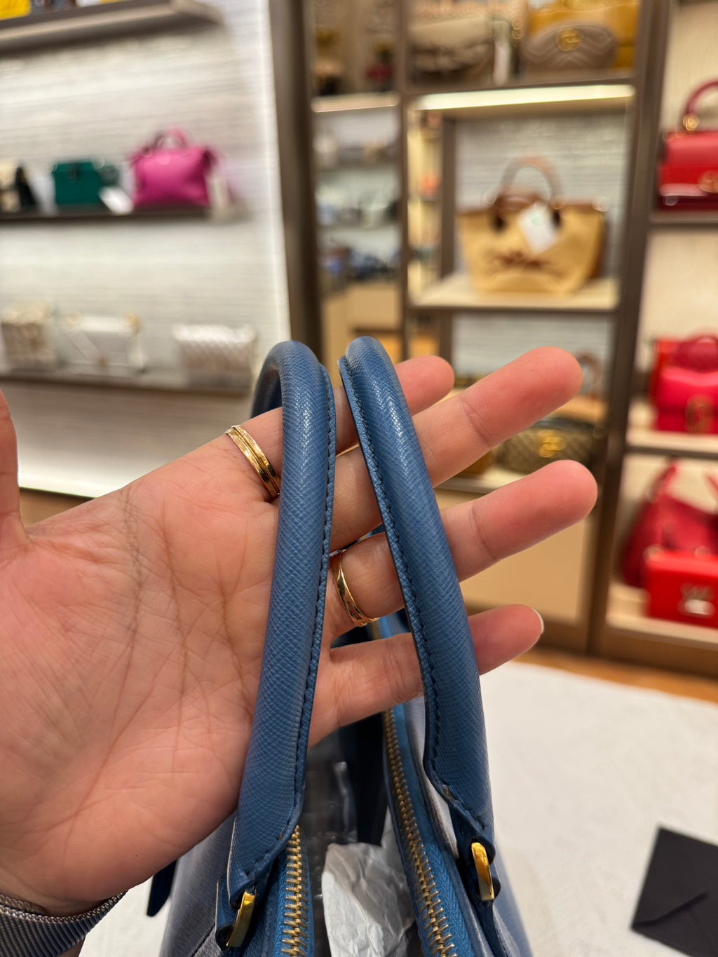 Prada Galierra Double Zip Blue