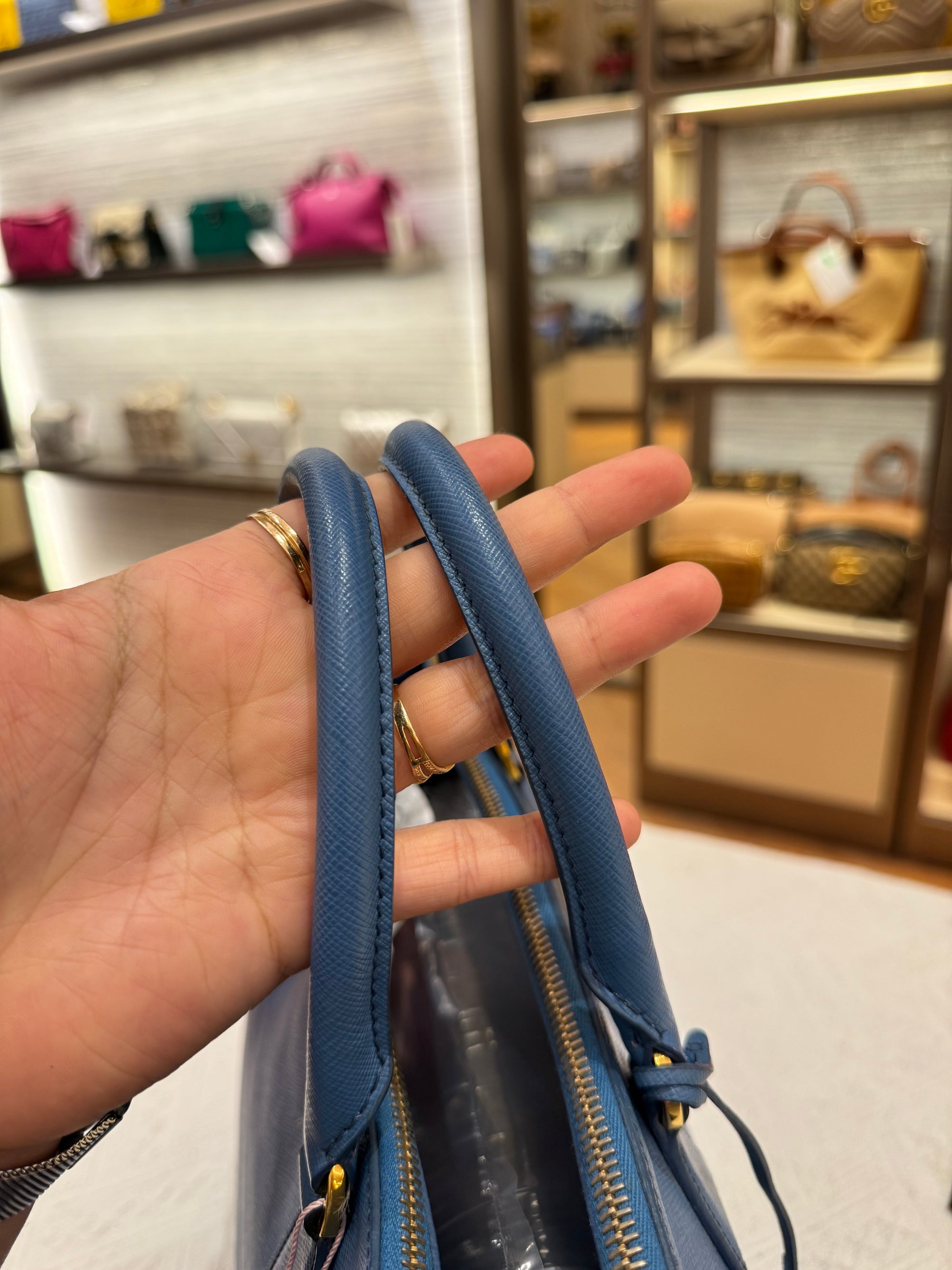 Prada Galierra Double Zip Blue