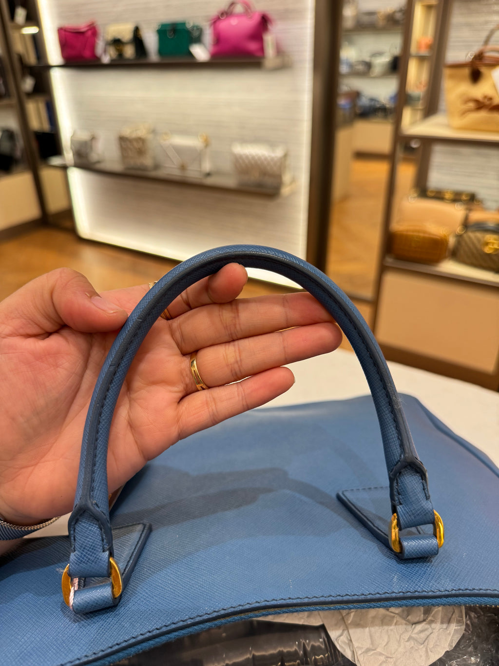 Prada Galierra Double Zip Blue