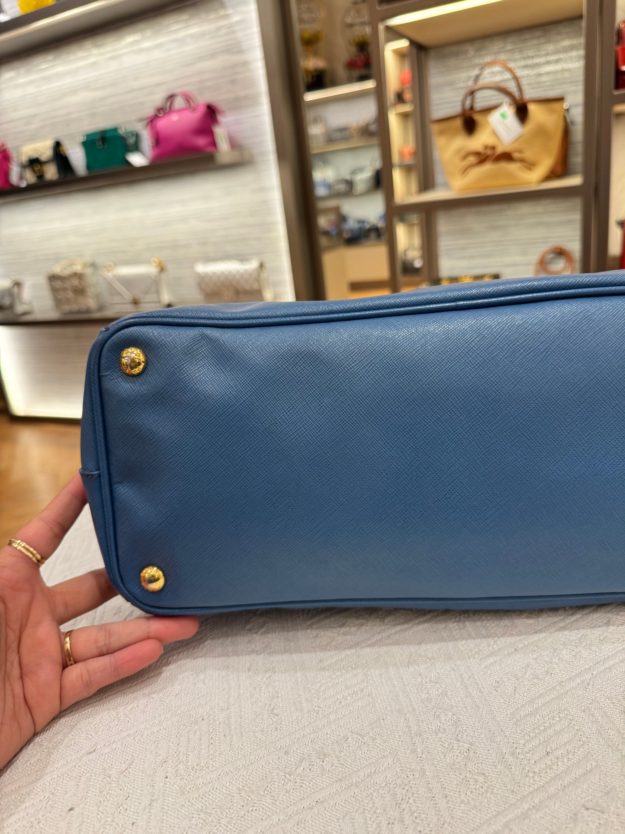 Prada Galierra Double Zip Blue