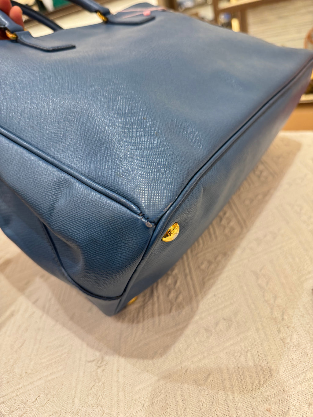 Prada Galierra Double Zip Blue