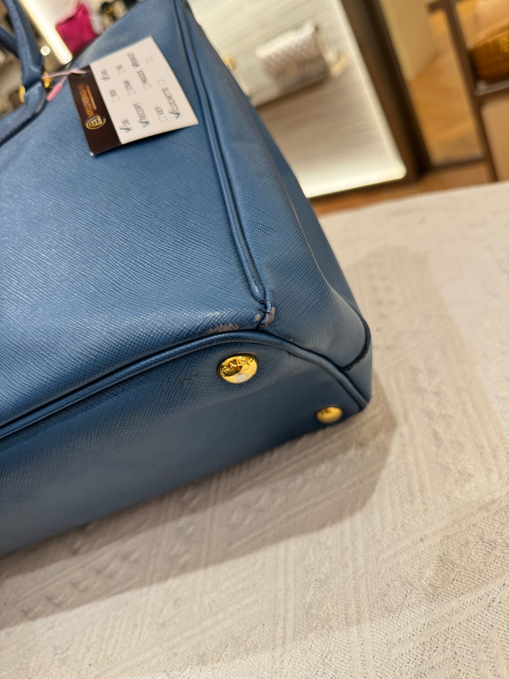 Prada Galierra Double Zip Blue