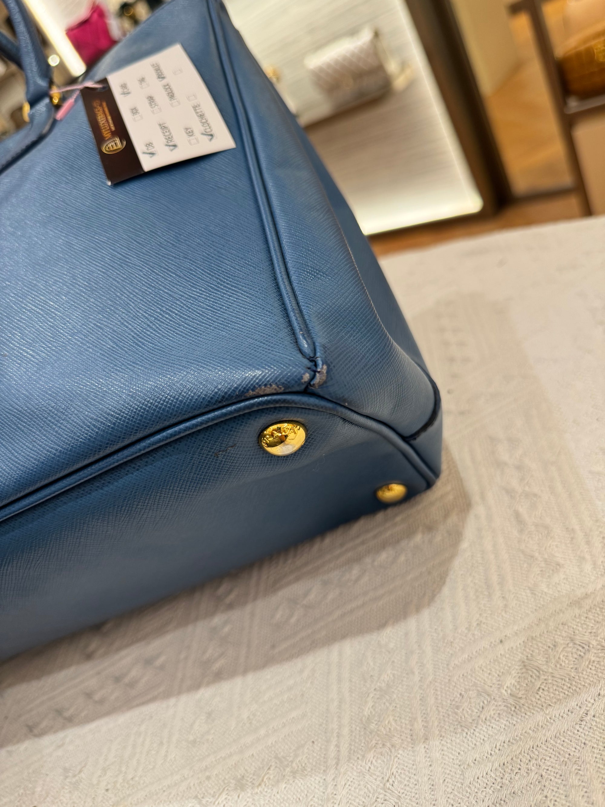 Prada Galierra Double Zip Blue