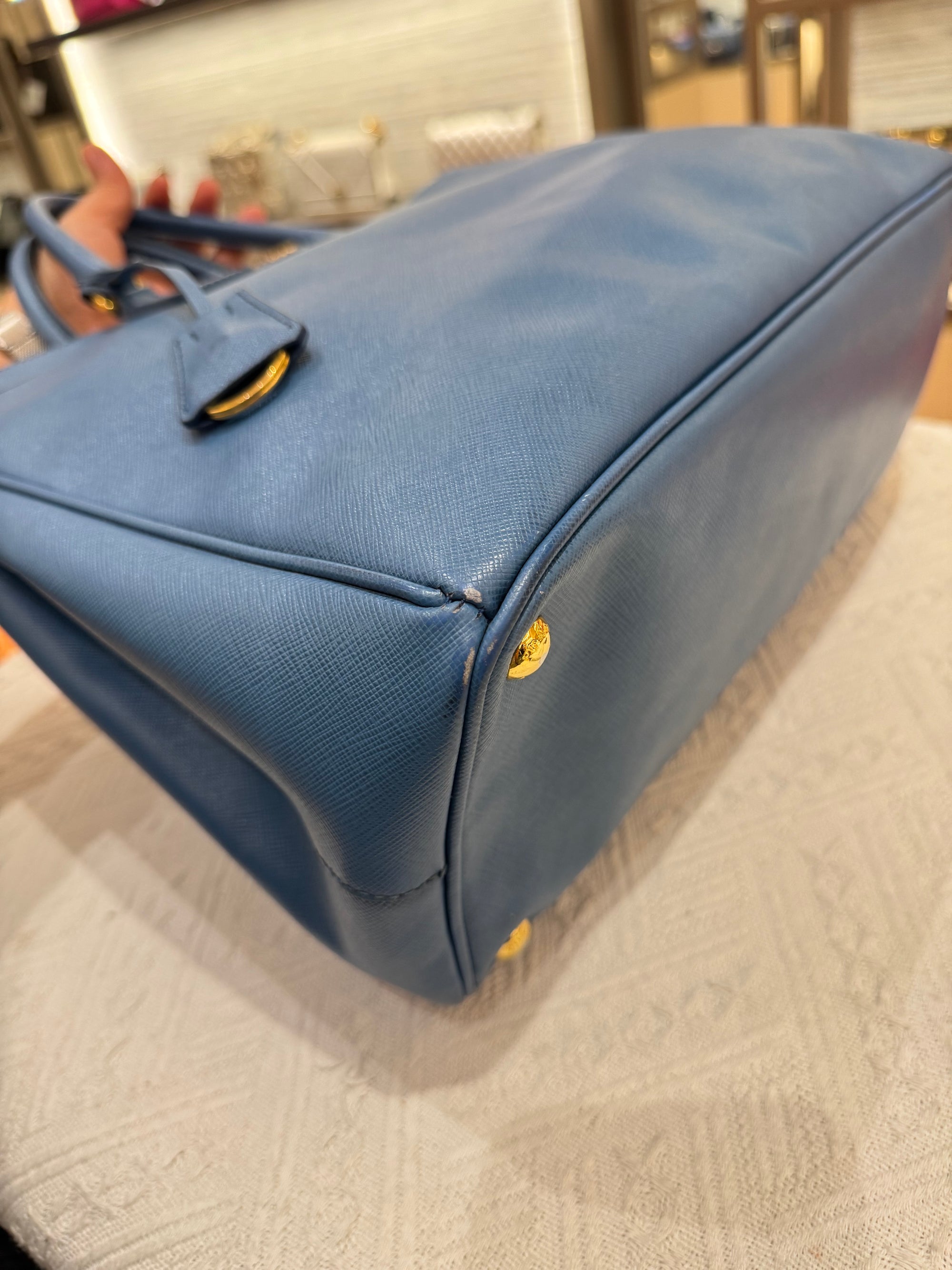 Prada Galierra Double Zip Blue