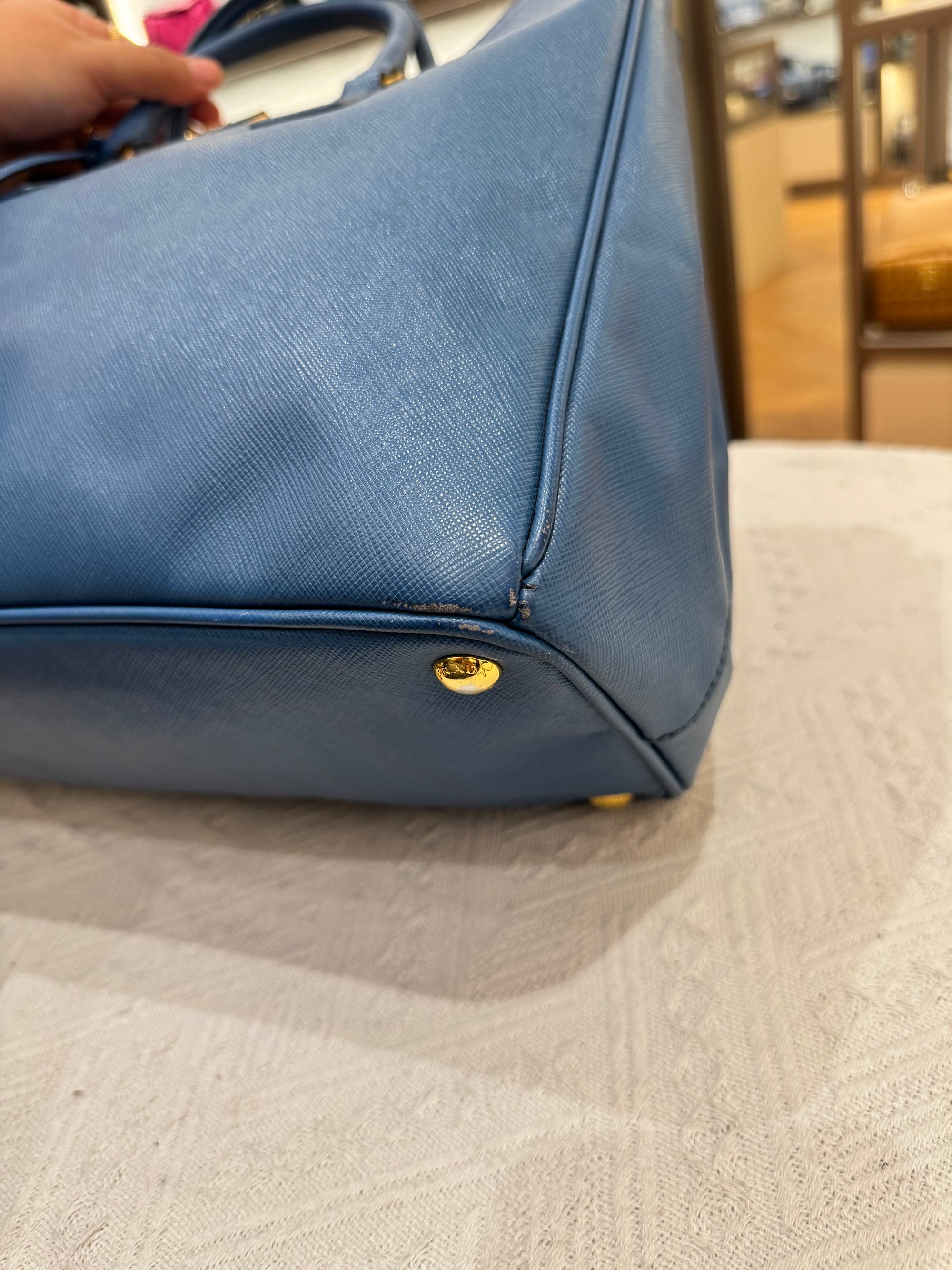 Prada Galierra Double Zip Blue