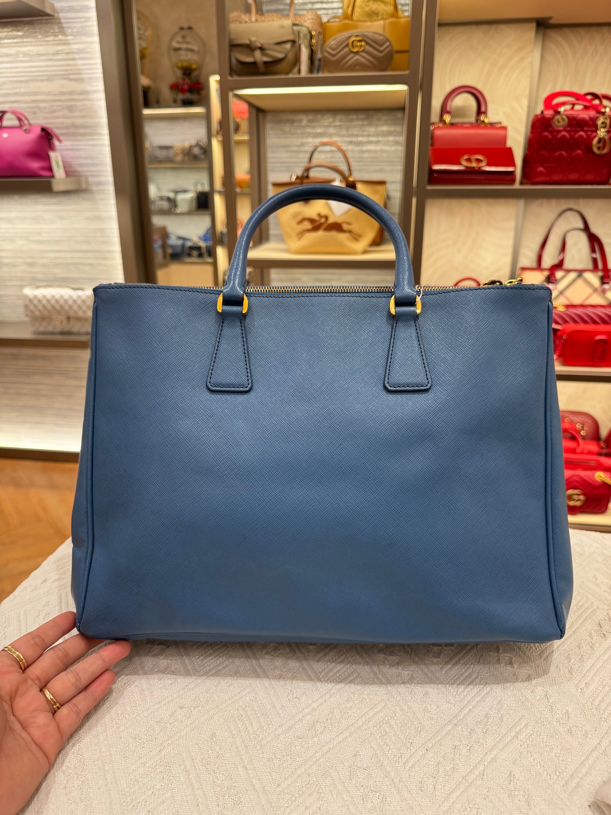 Prada Galierra Double Zip Blue