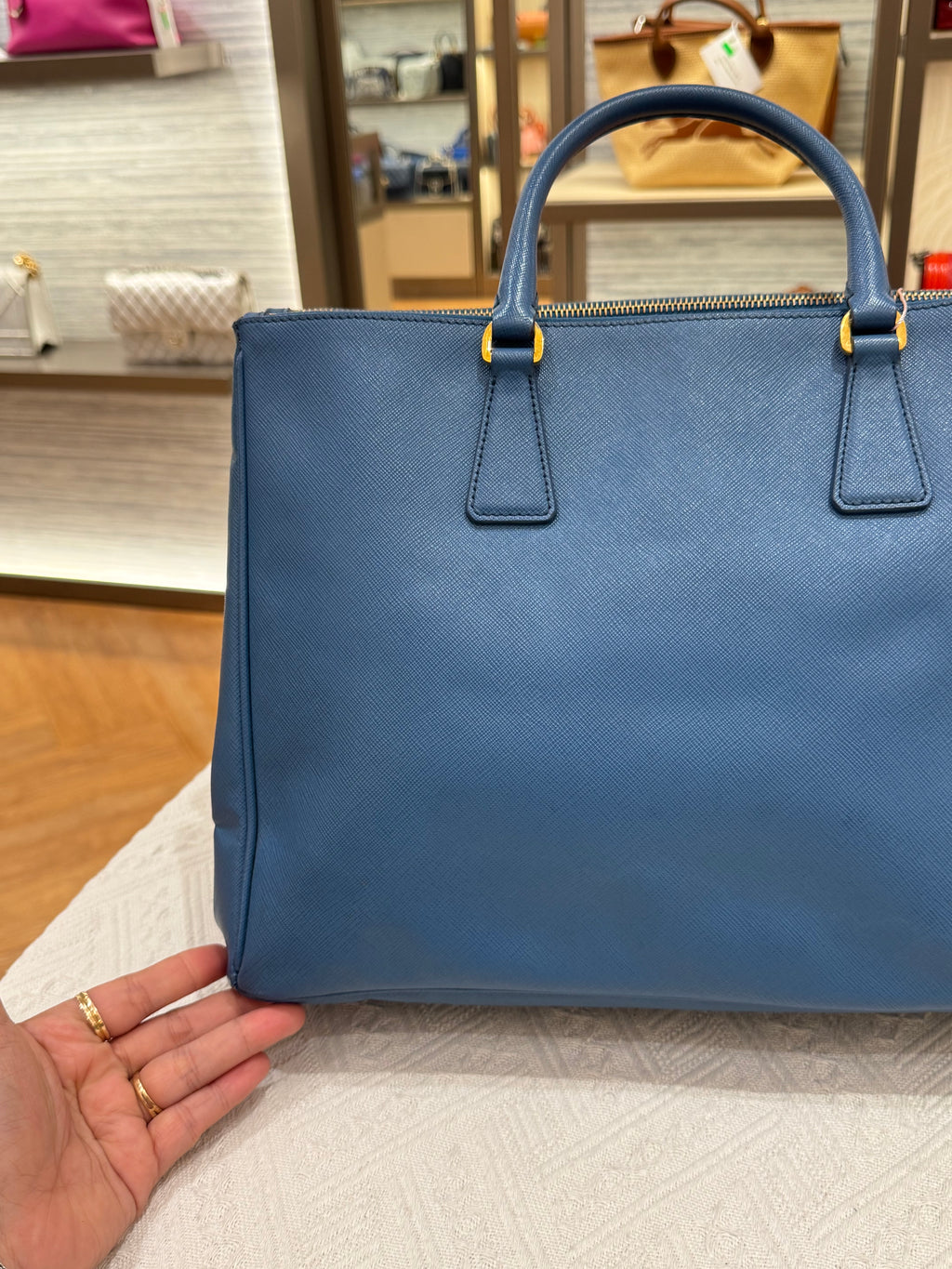 Prada Galierra Double Zip Blue