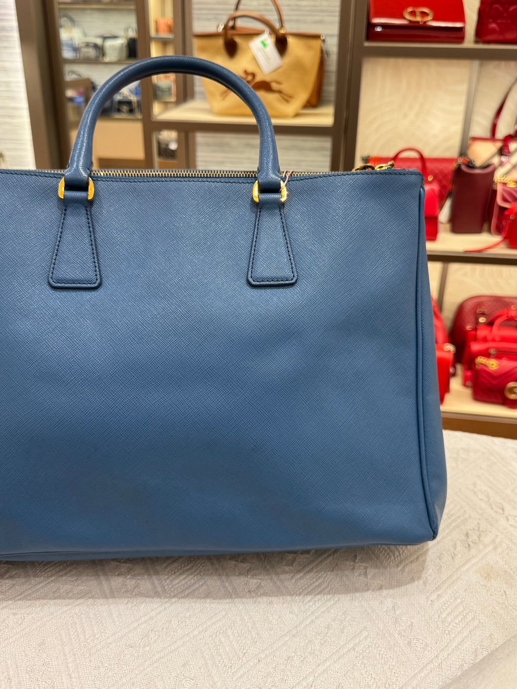 Prada Galierra Double Zip Blue