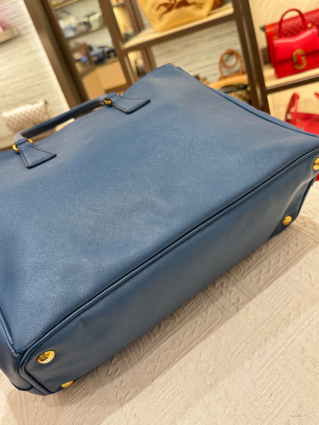 Prada Galierra Double Zip Blue