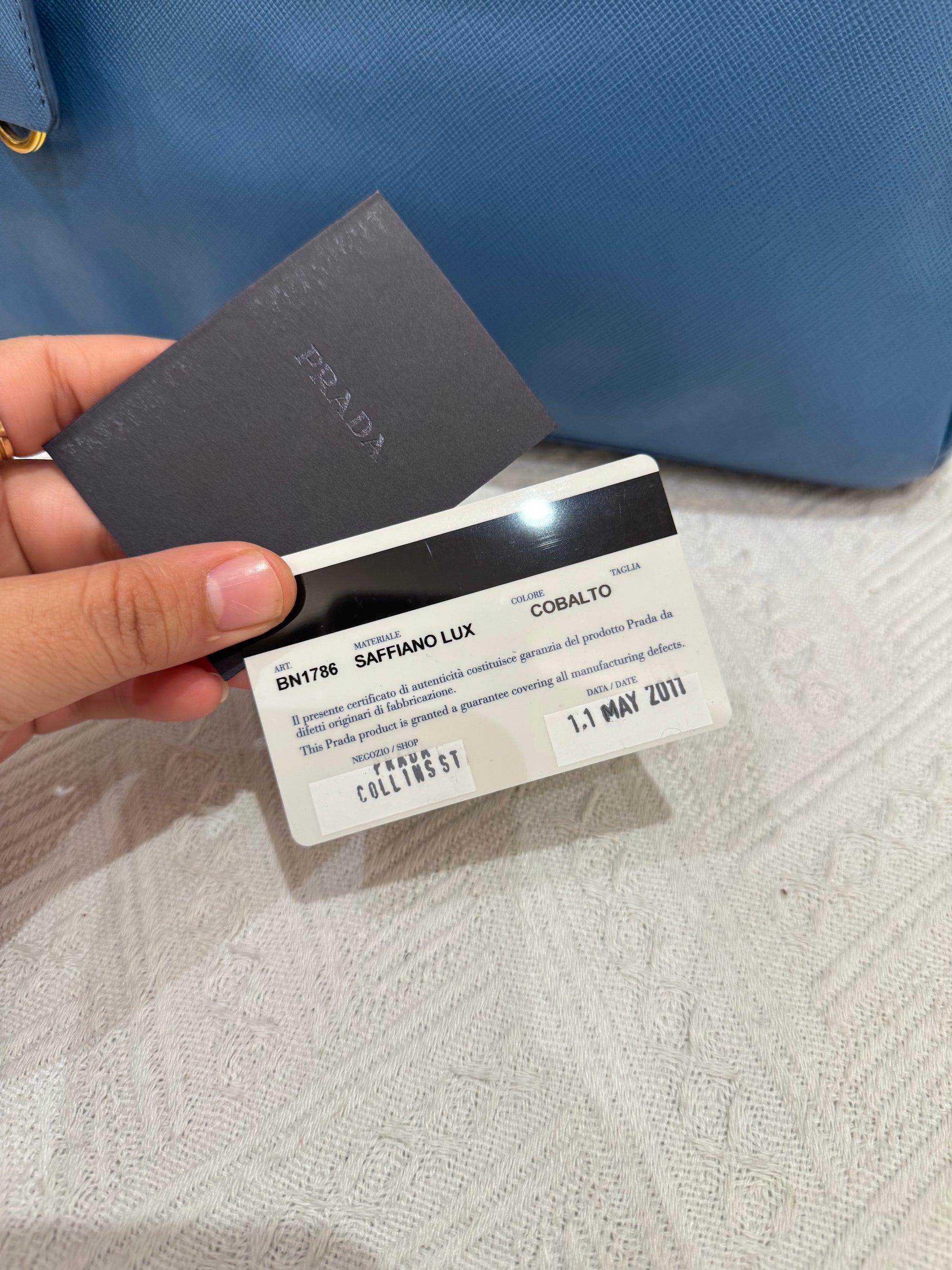 Prada Galierra Double Zip Blue