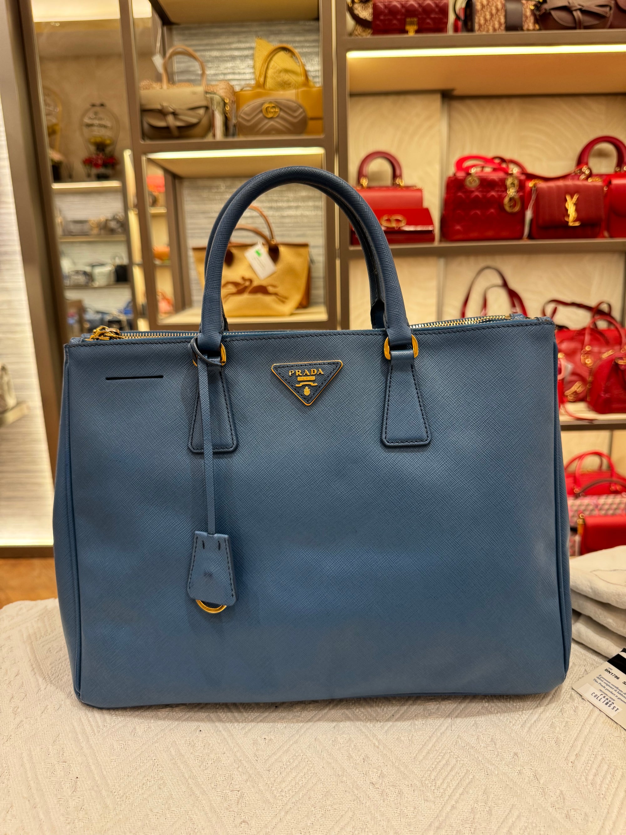 Prada Galierra Double Zip Blue