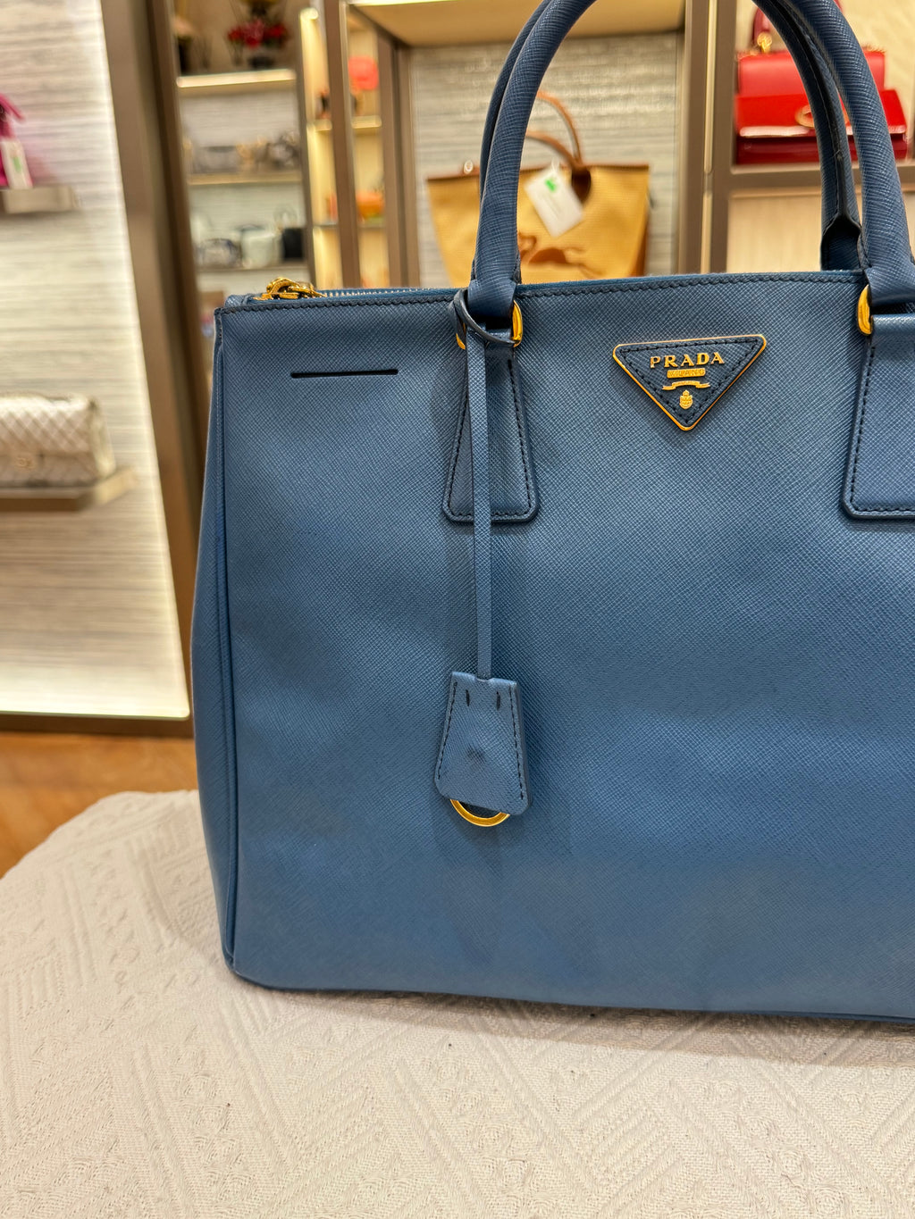 Prada Galierra Double Zip Blue