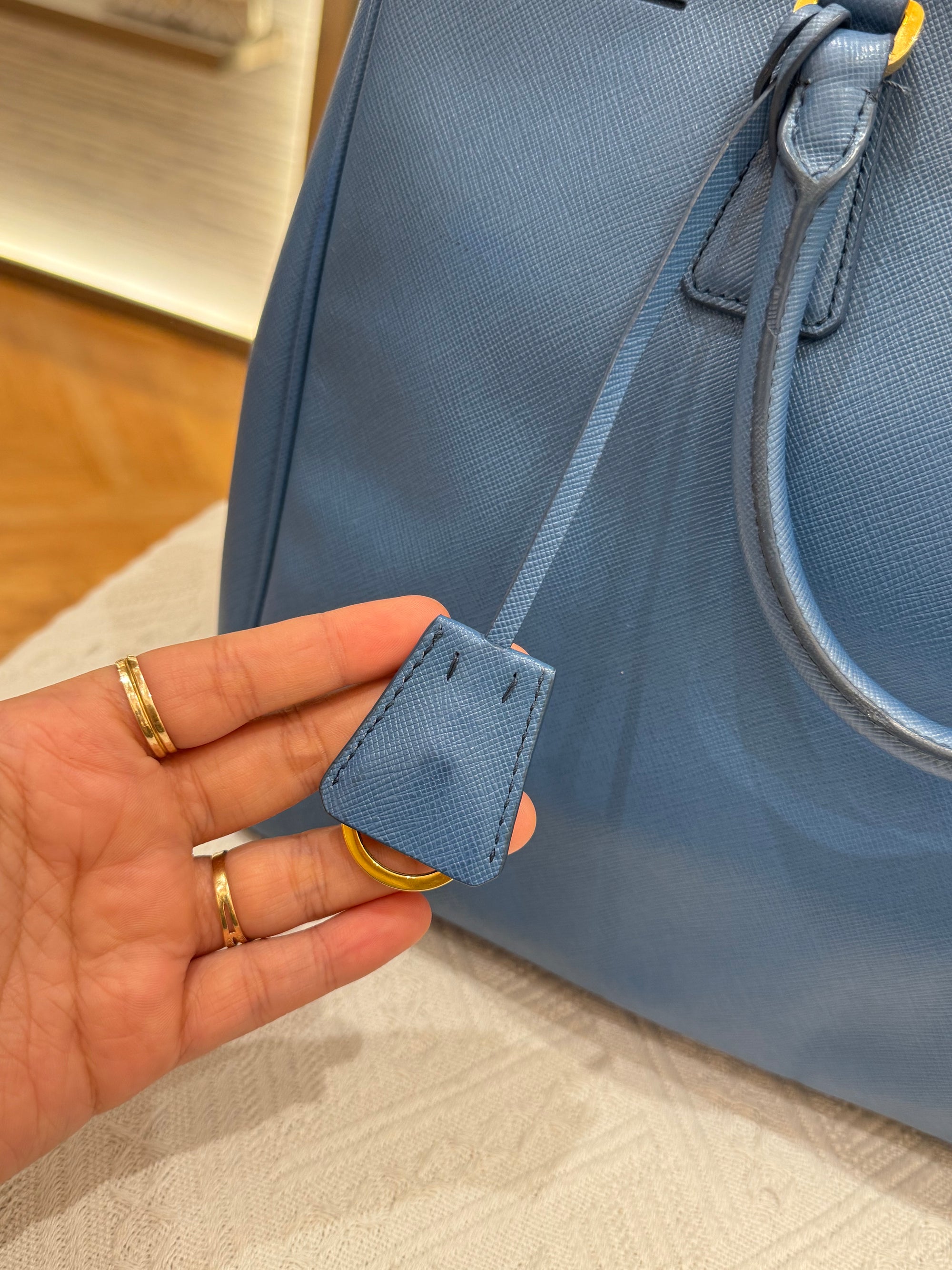 Prada Galierra Double Zip Blue
