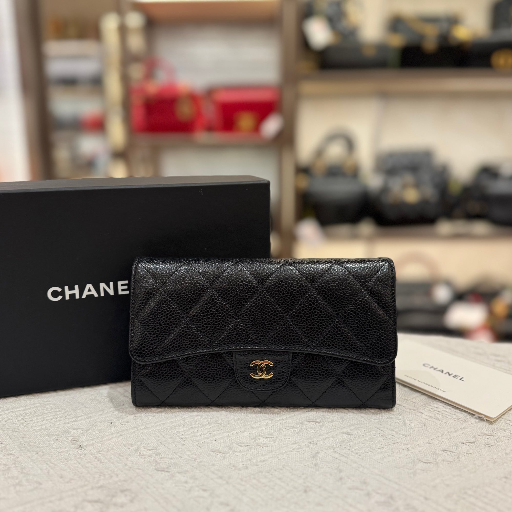 Chanel Long Wallet Black
