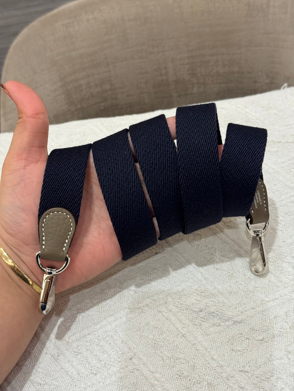 Hermes Evelyn 16 Etoupe / Blue Indigo