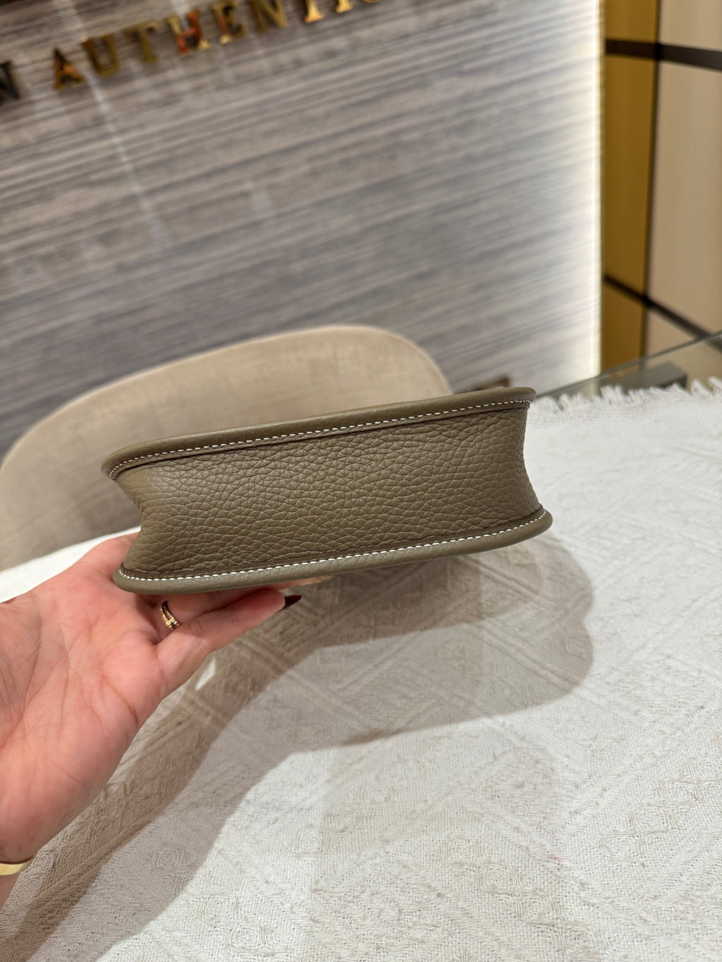Hermes Evelyn 16 Etoupe / Blue Indigo