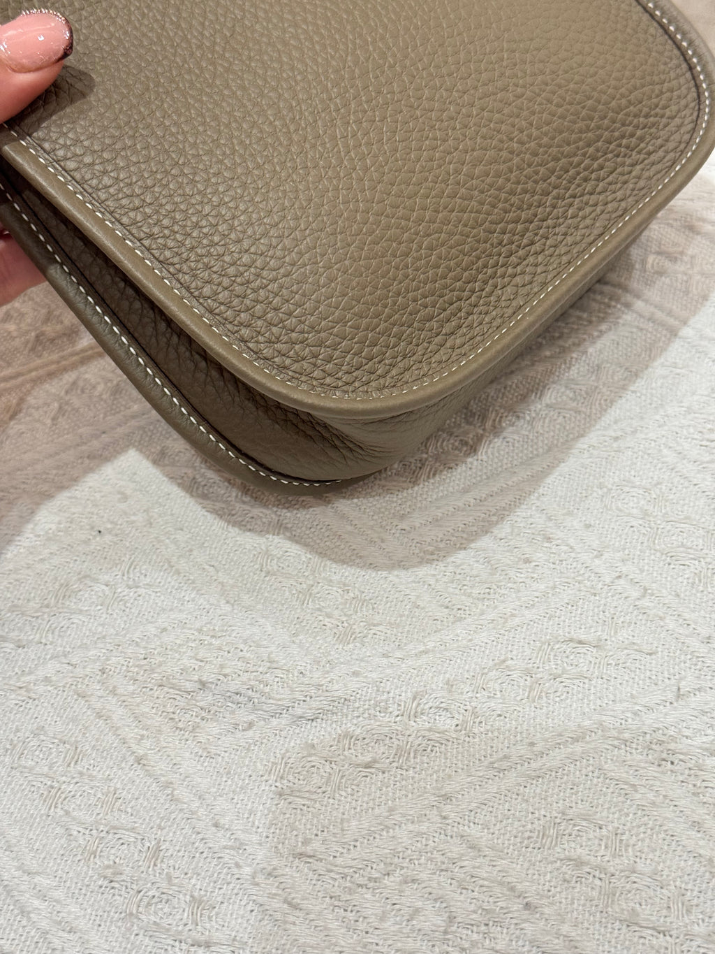 Hermes Evelyn 16 Etoupe / Blue Indigo