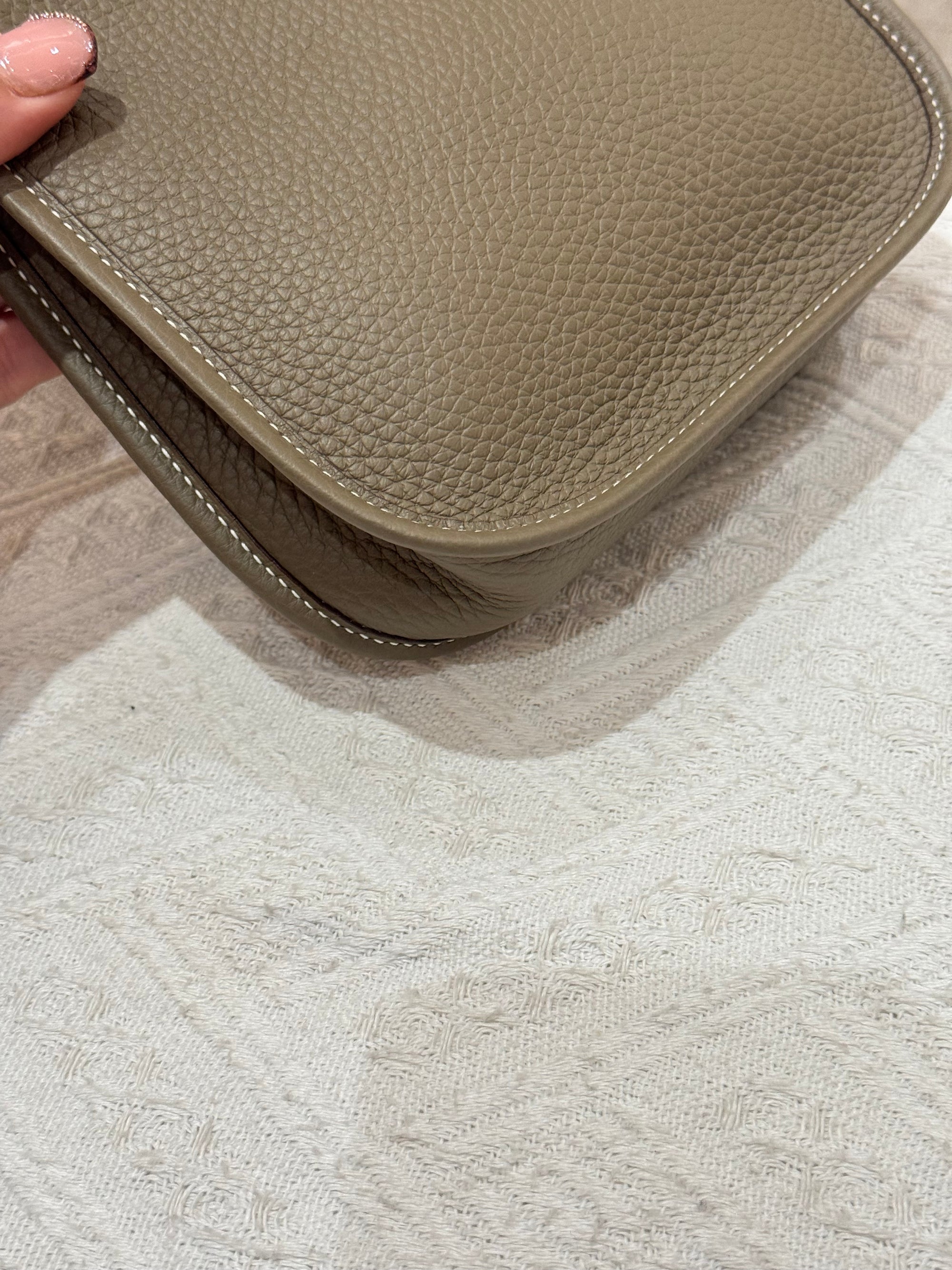 Hermes Evelyn 16 Etoupe / Blue Indigo