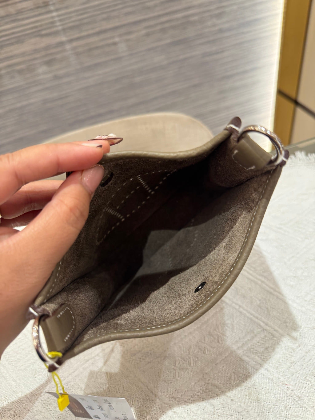 Hermes Evelyn 16 Etoupe / Blue Indigo