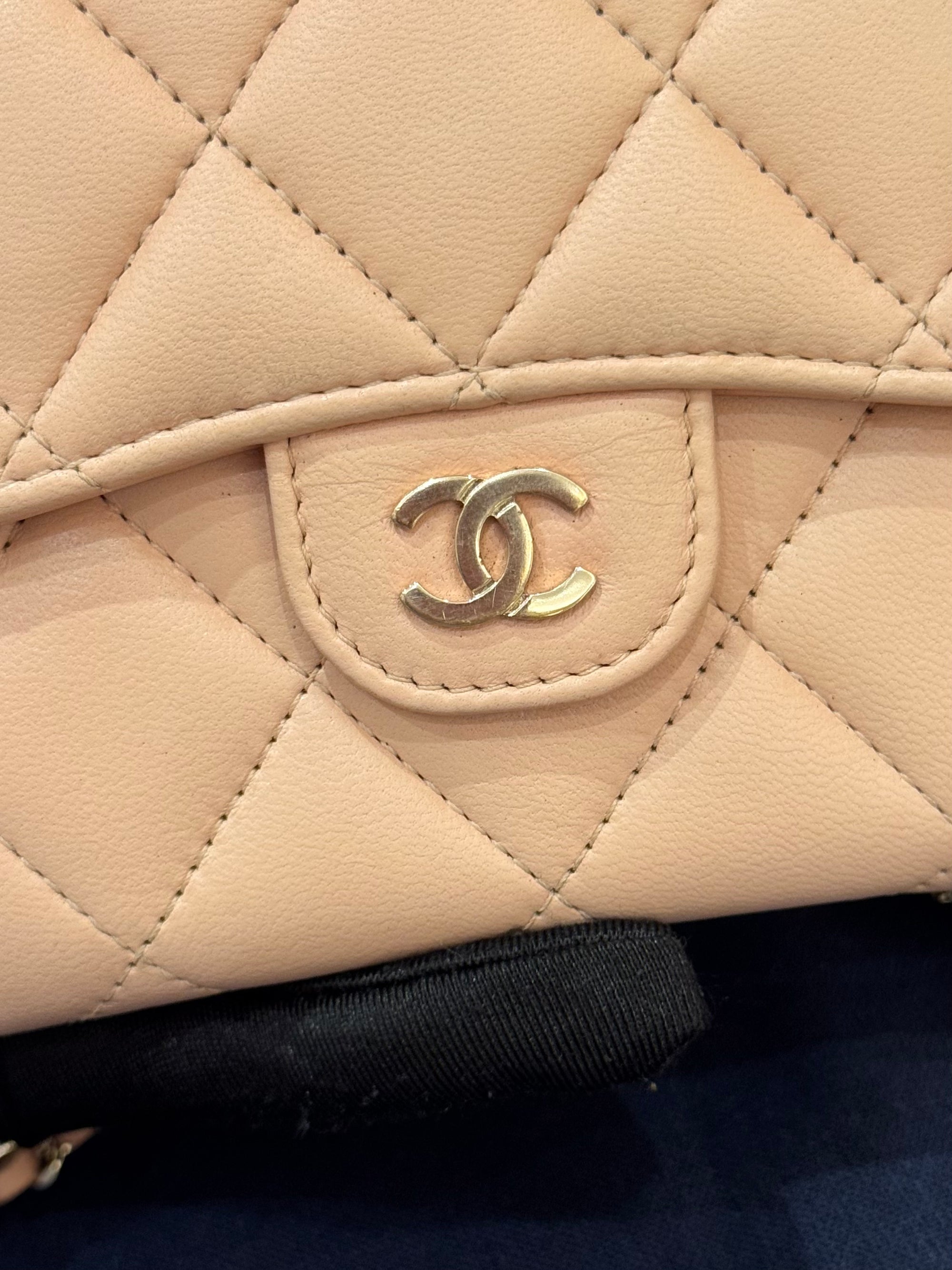 Chanel Claasic Cardholder On Chain Pink