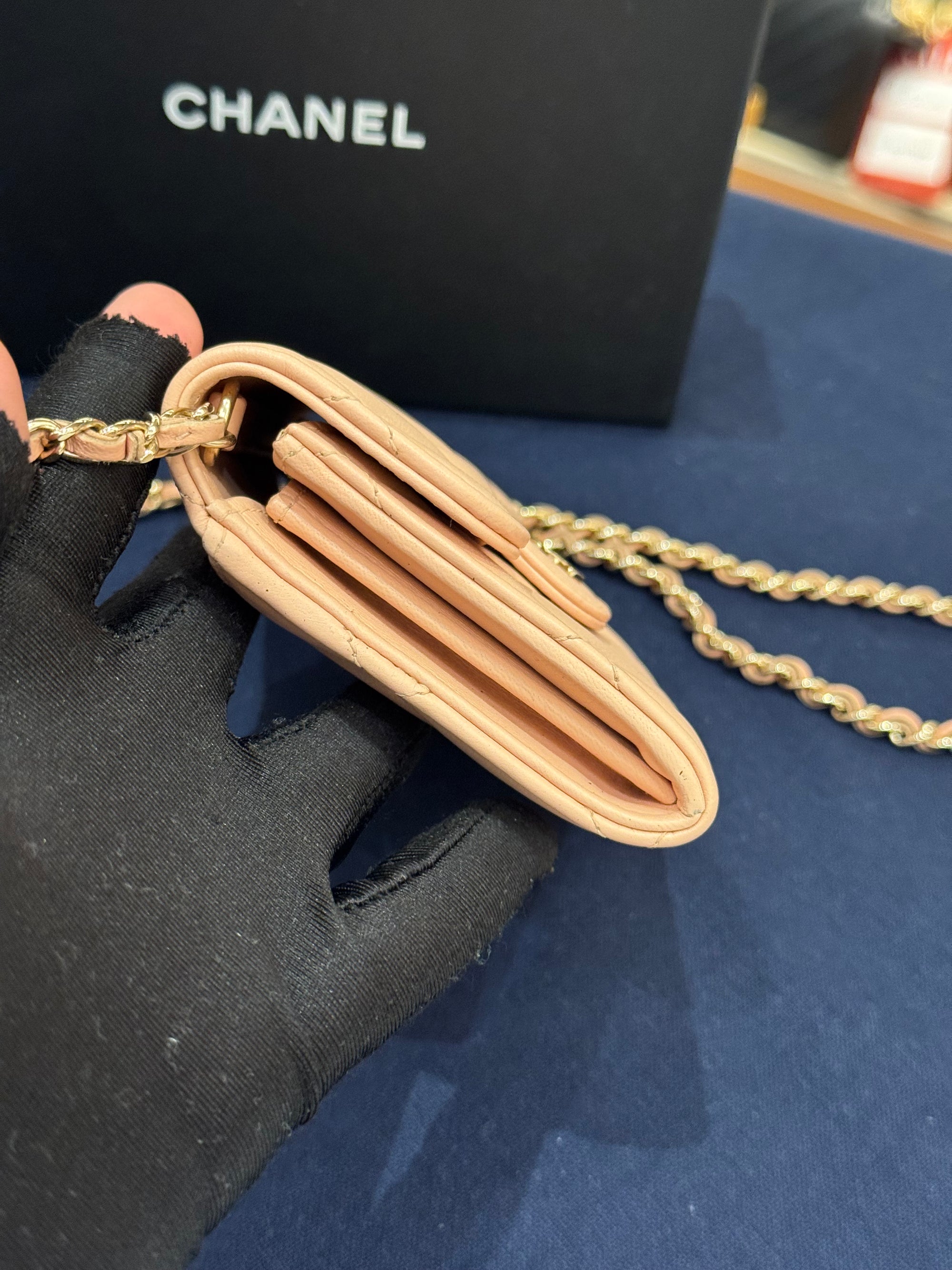 Chanel Claasic Cardholder On Chain Pink