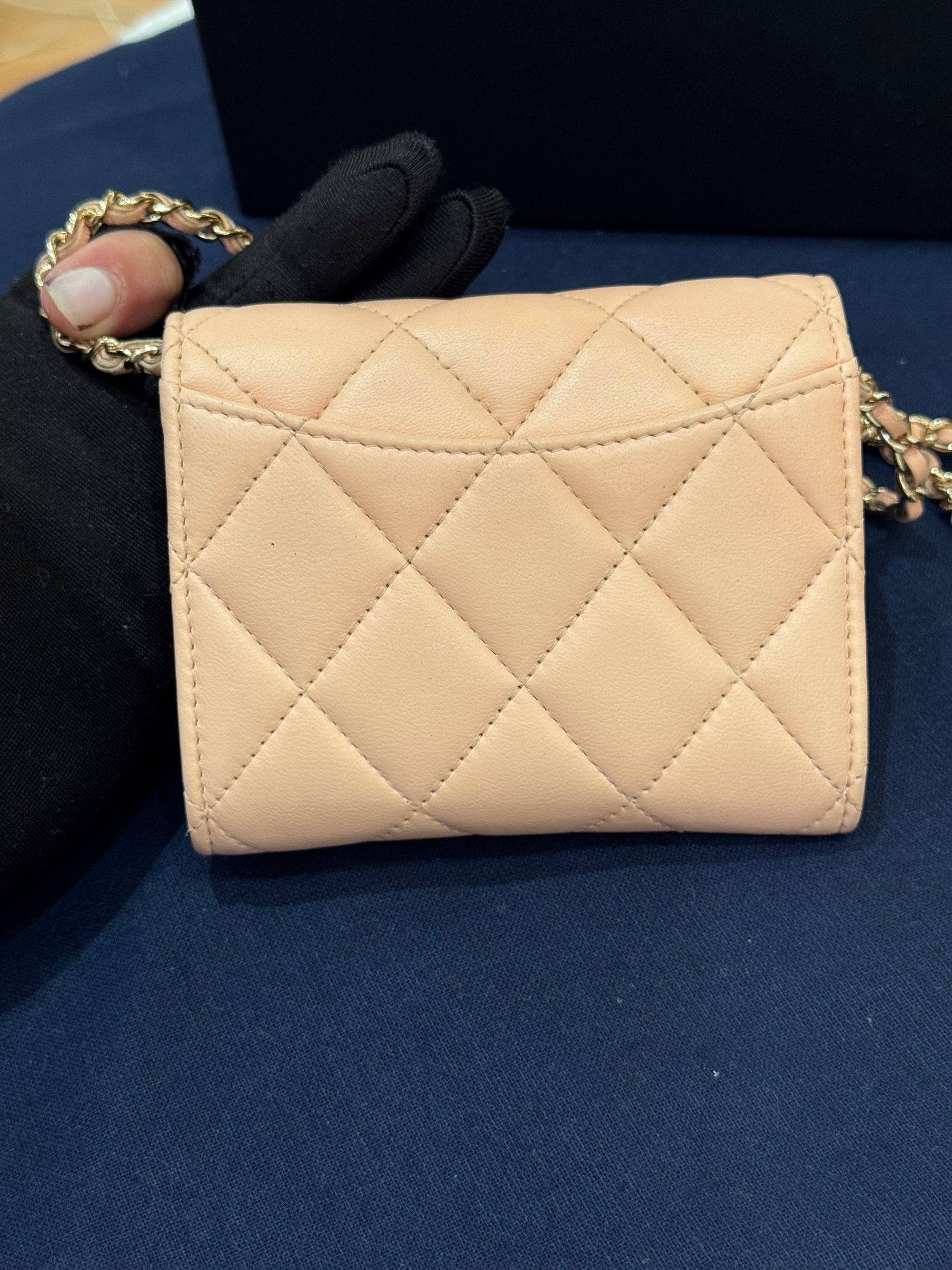 Chanel Claasic Cardholder On Chain Pink