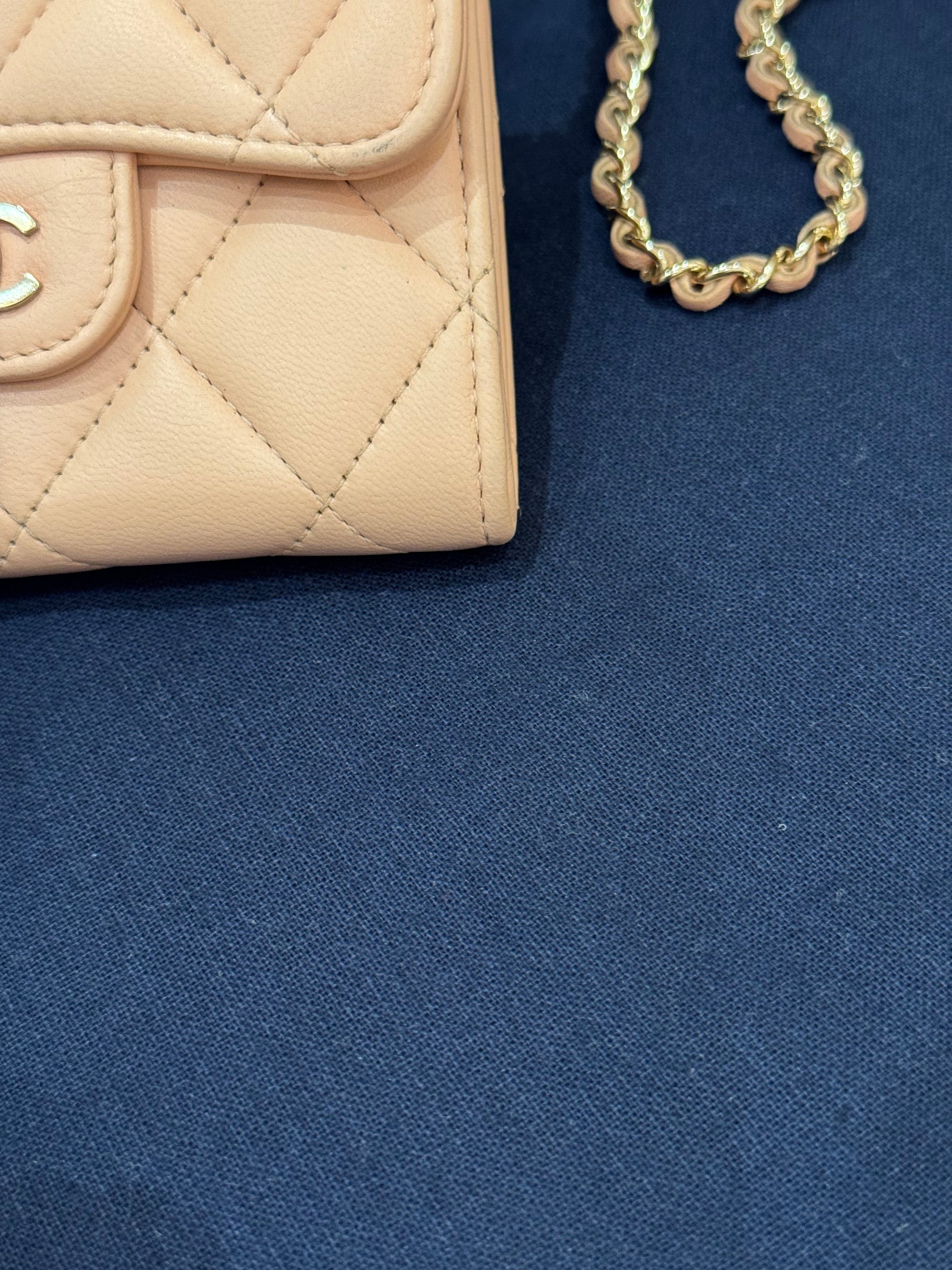 Chanel Claasic Cardholder On Chain Pink