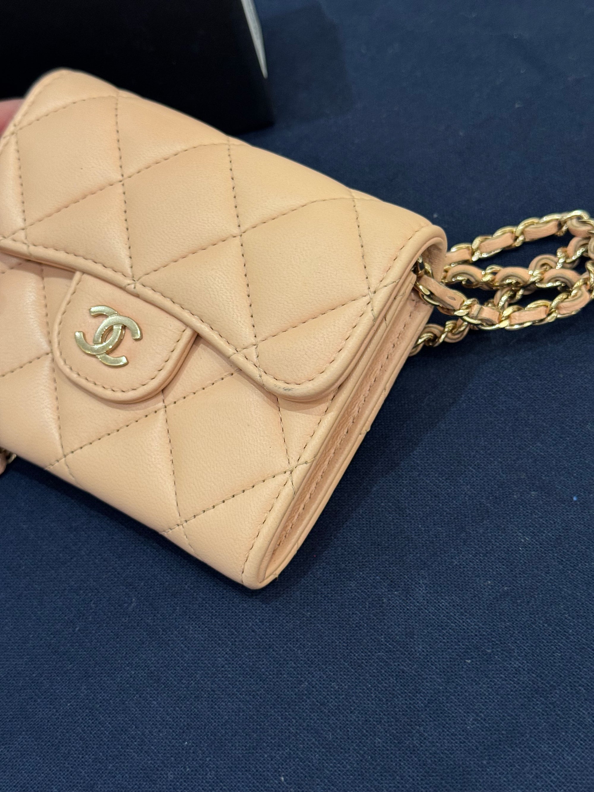 Chanel Claasic Cardholder On Chain Pink