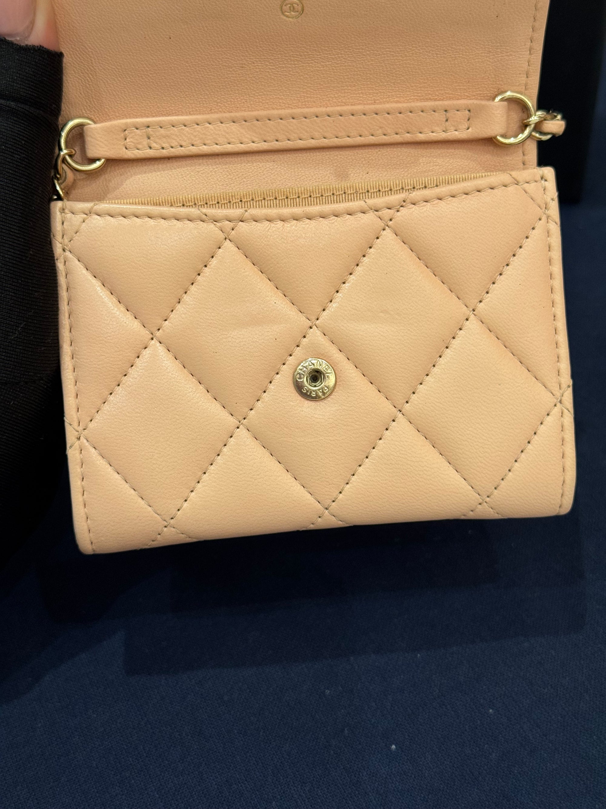 Chanel Claasic Cardholder On Chain Pink