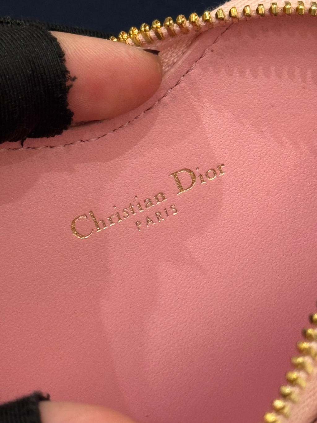 Dior Caro Chain Pouch Heart Pink