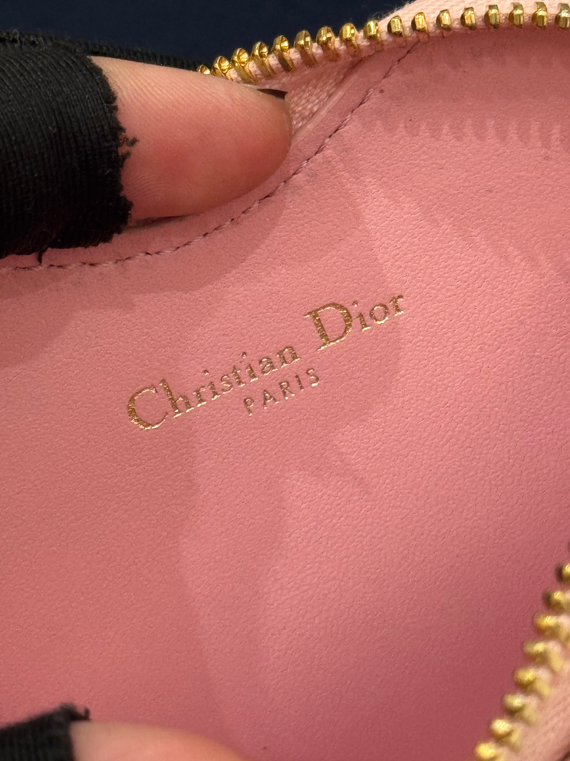 Dior Caro Chain Pouch Heart Pink