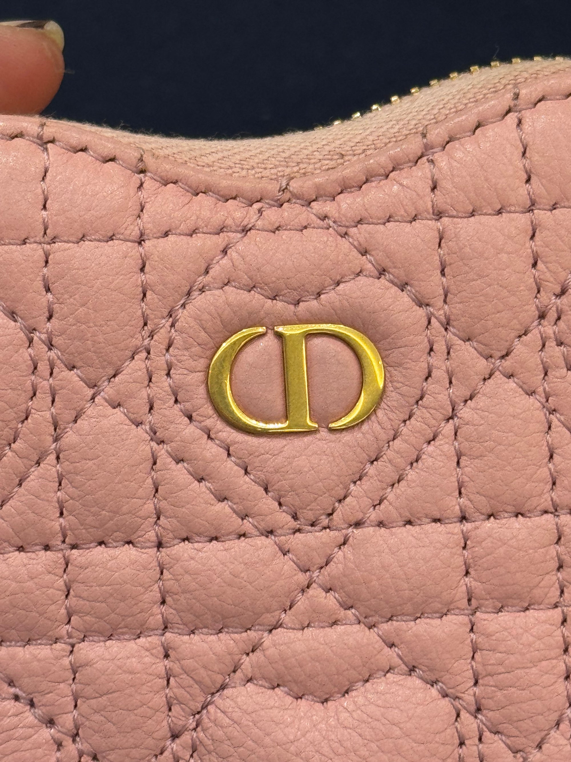 Dior Caro Chain Pouch Heart Pink