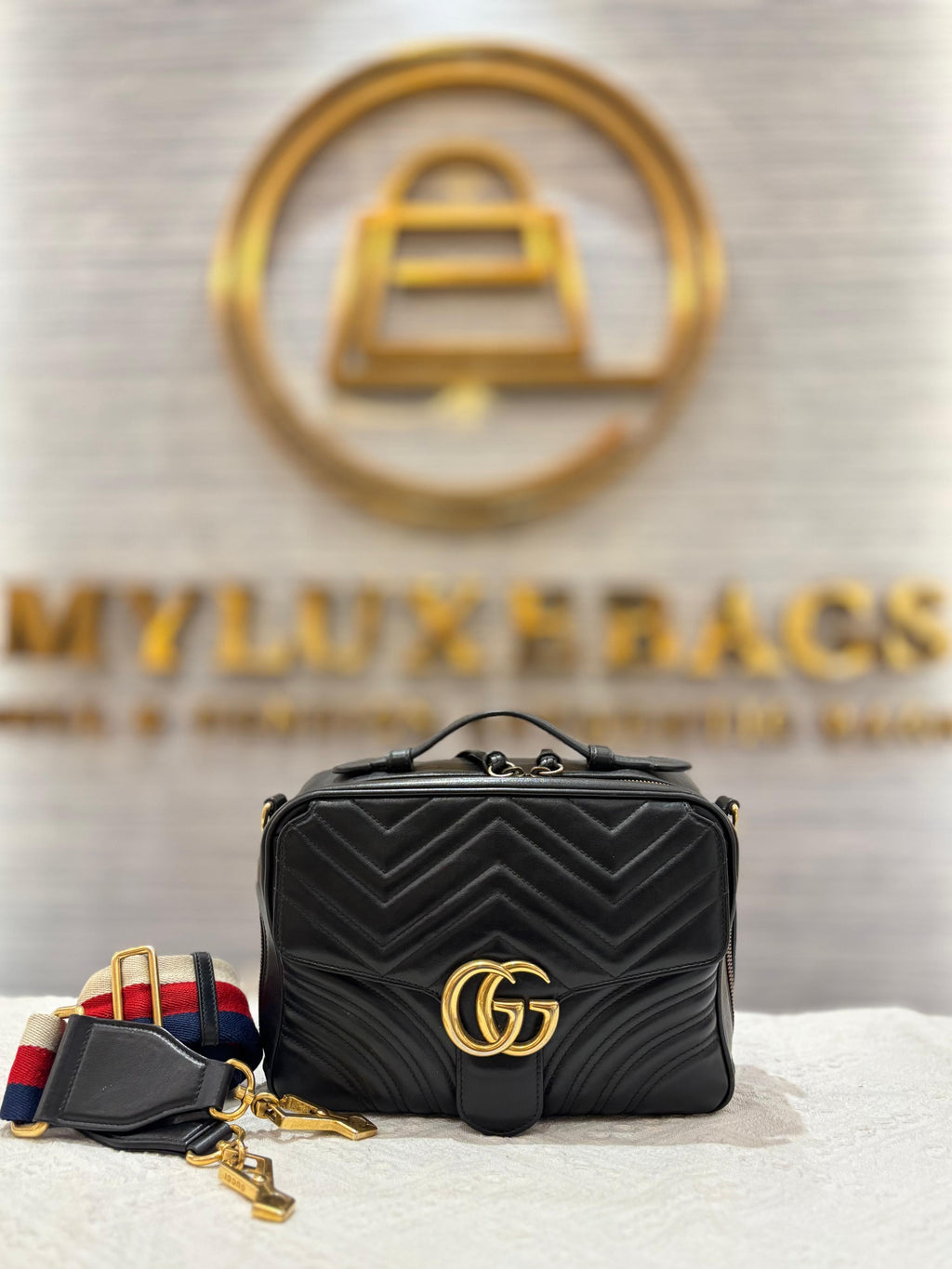 Gucci Marmont Tophandle Black