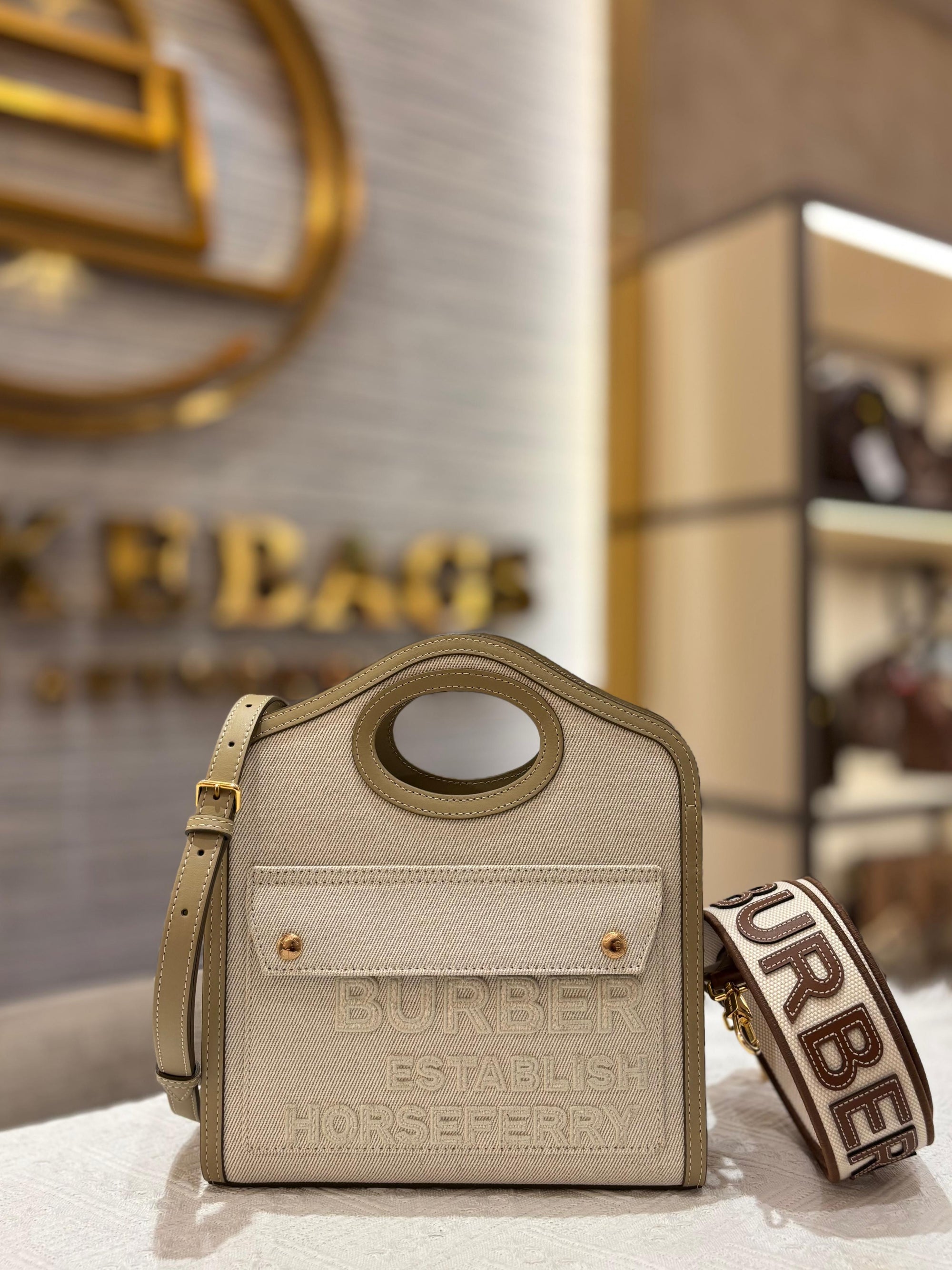 Burberry Mini Horseferry Canvas Beige