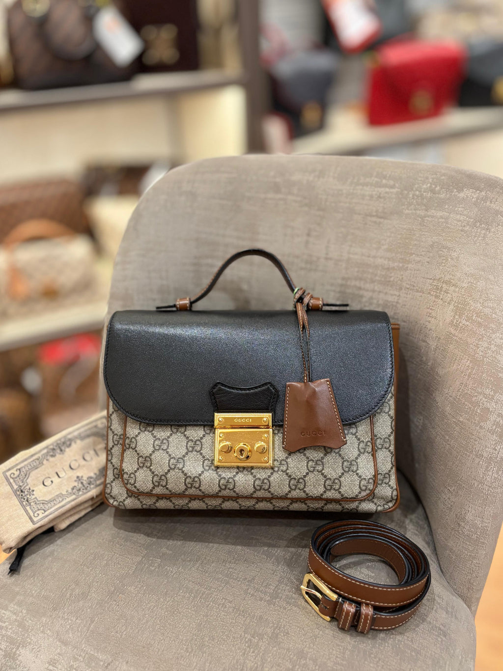 Gucci Padlock Supreme Top handle Monogram
