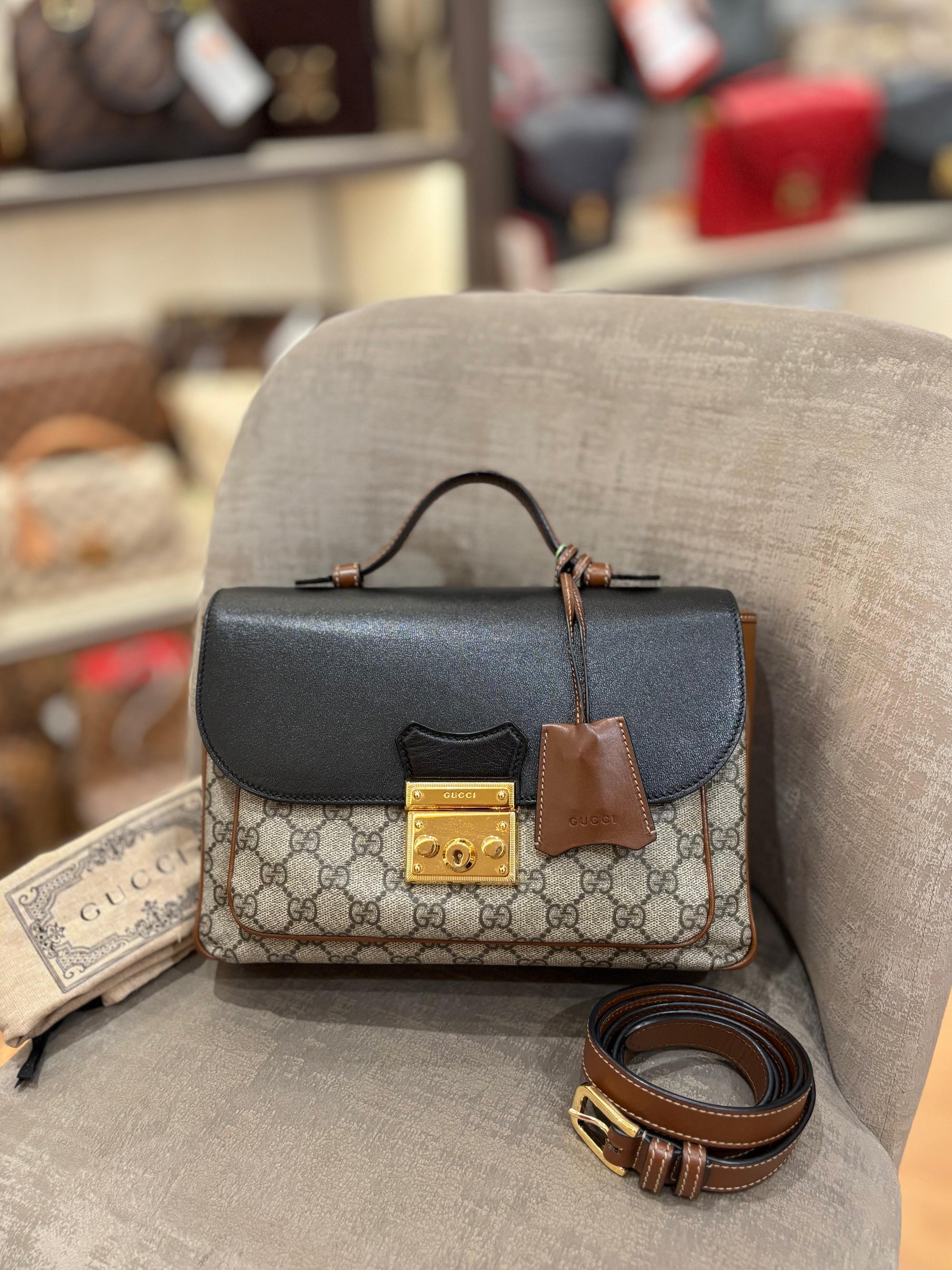Gucci Padlock Supreme Top handle Monogram