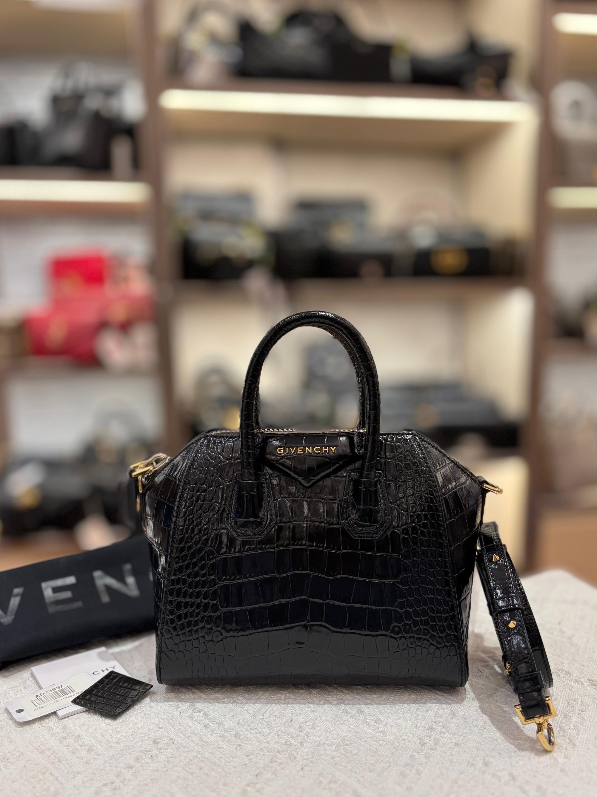 Givenchy Antigona Mini Croco Black