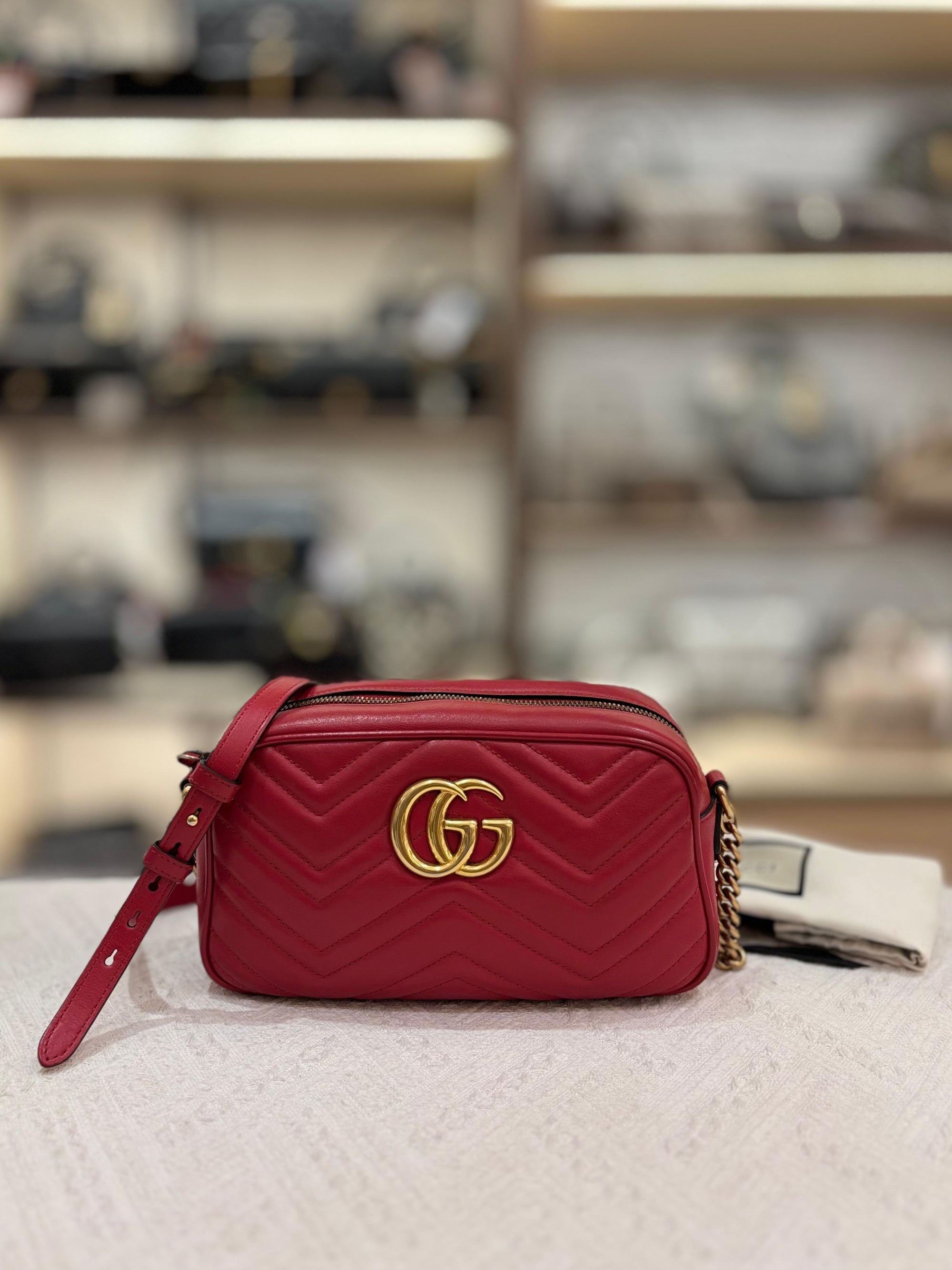 Gucci Marmont Camera Bag Red