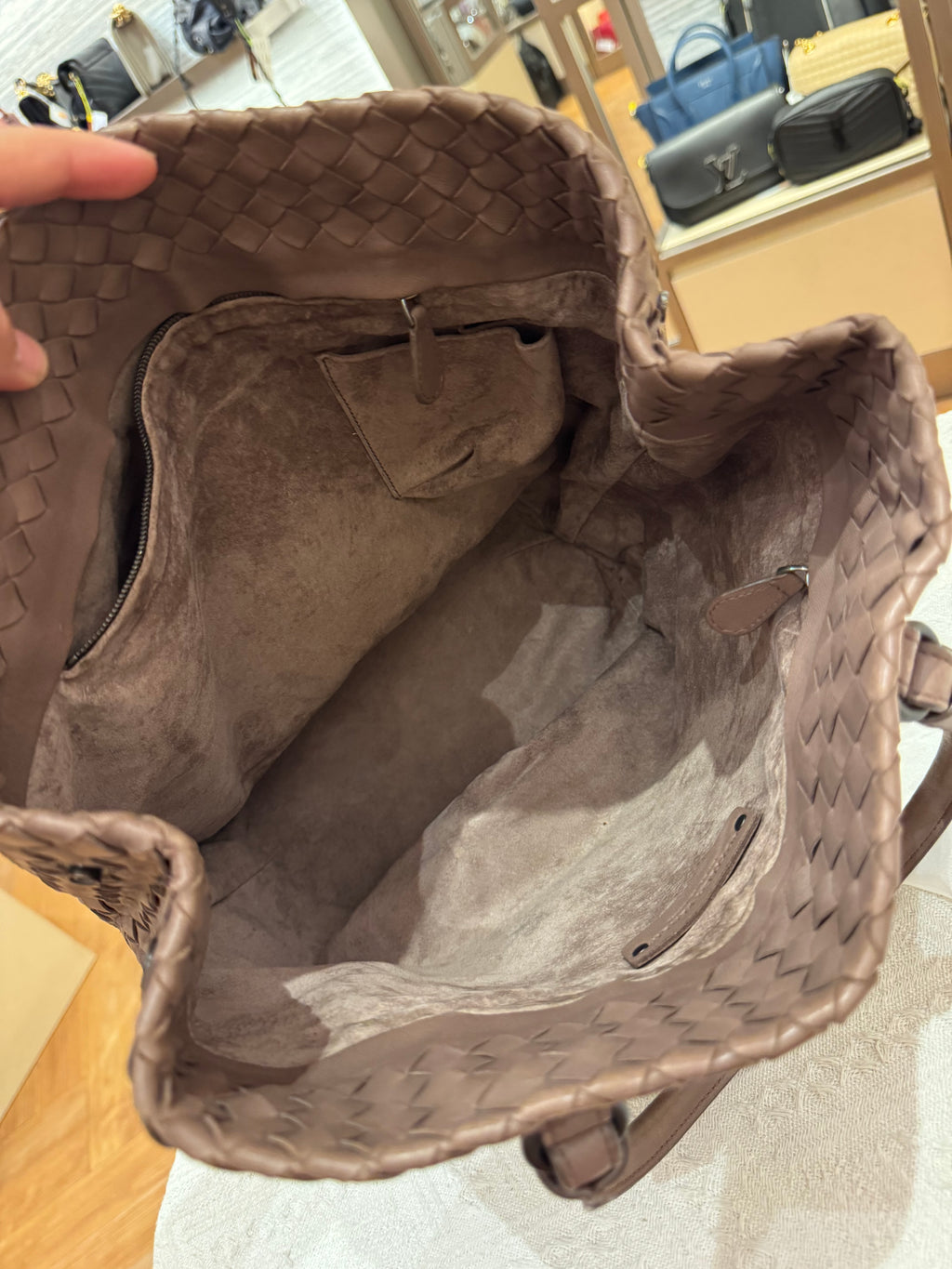 Bottega Veneta Tote Interciato Brown