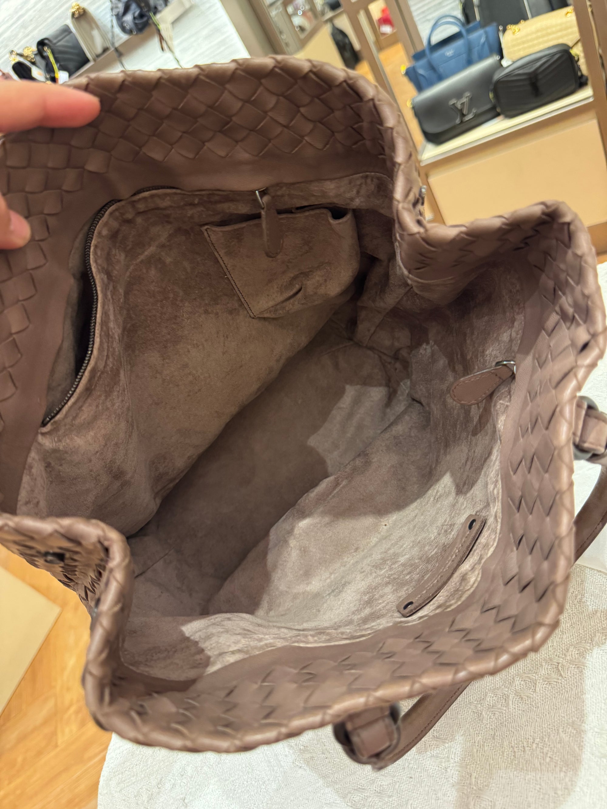 Bottega Veneta Tote Interciato Brown