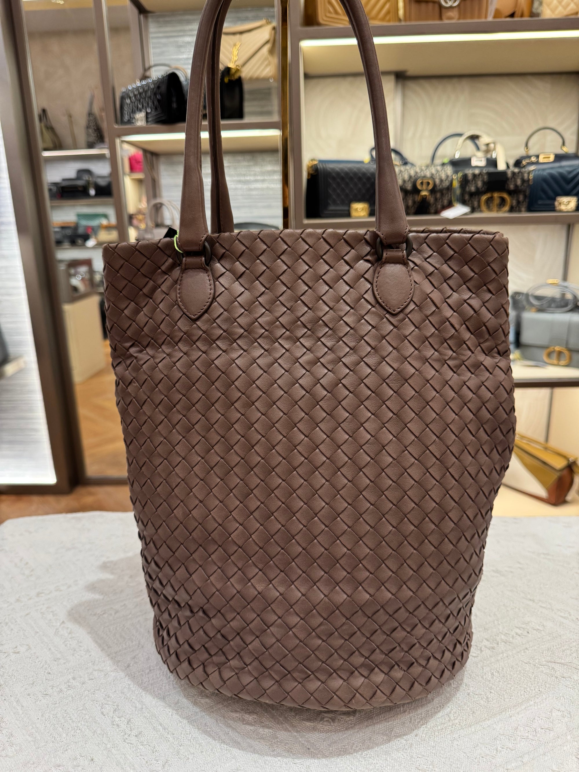 Bottega Veneta Tote Interciato Brown