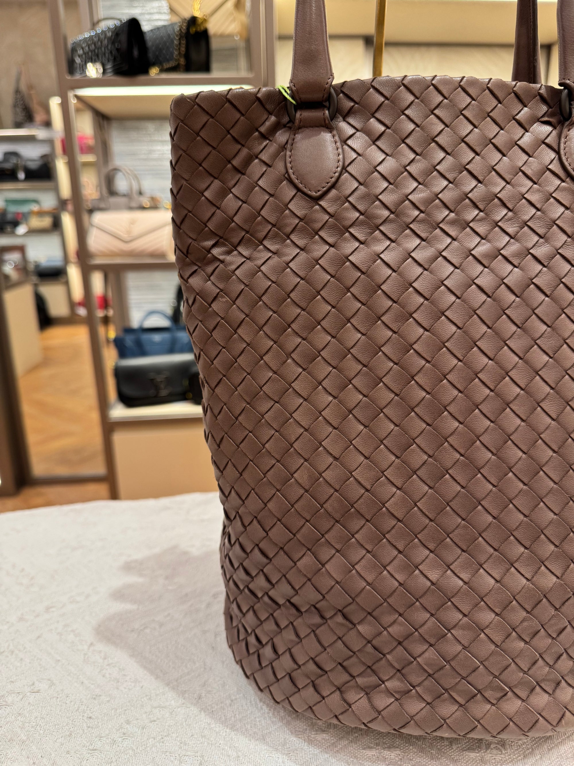 Bottega Veneta Tote Interciato Brown
